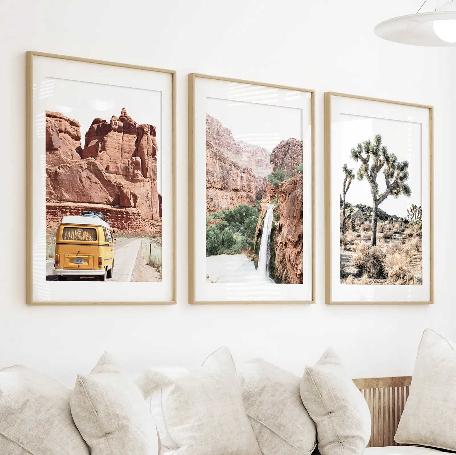 3 Piece Arizona Travel Wall Art. Joshua Tree, Bus, Waterfall - Image 2