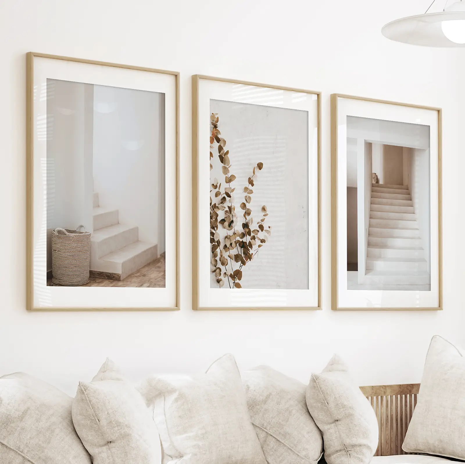 3 Piece Boho Architectural Wall Art. Eucalyptus, Stairway - Image 2