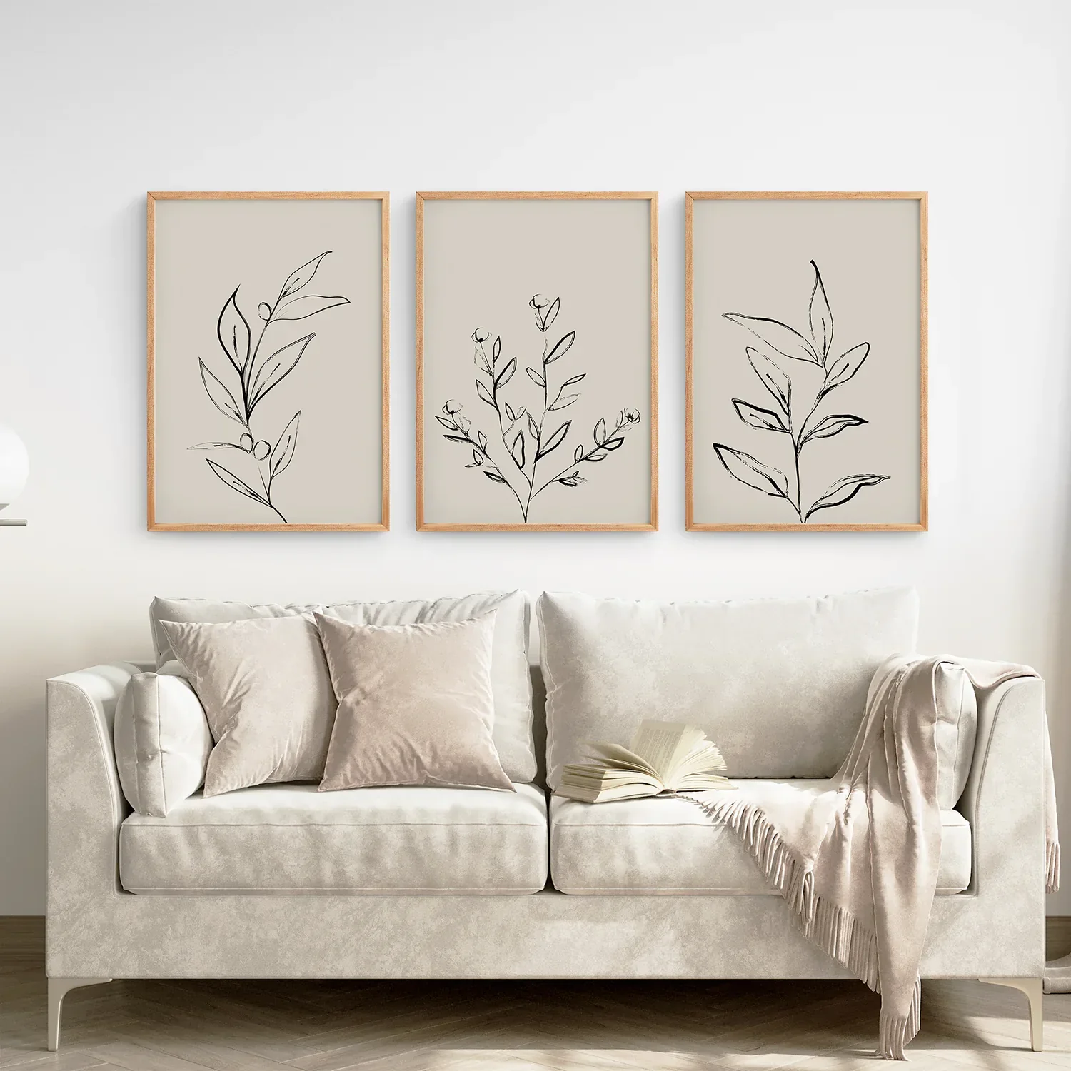 3 Piece Contemporary Art Set of Posters. One Line Drawing - Image 2