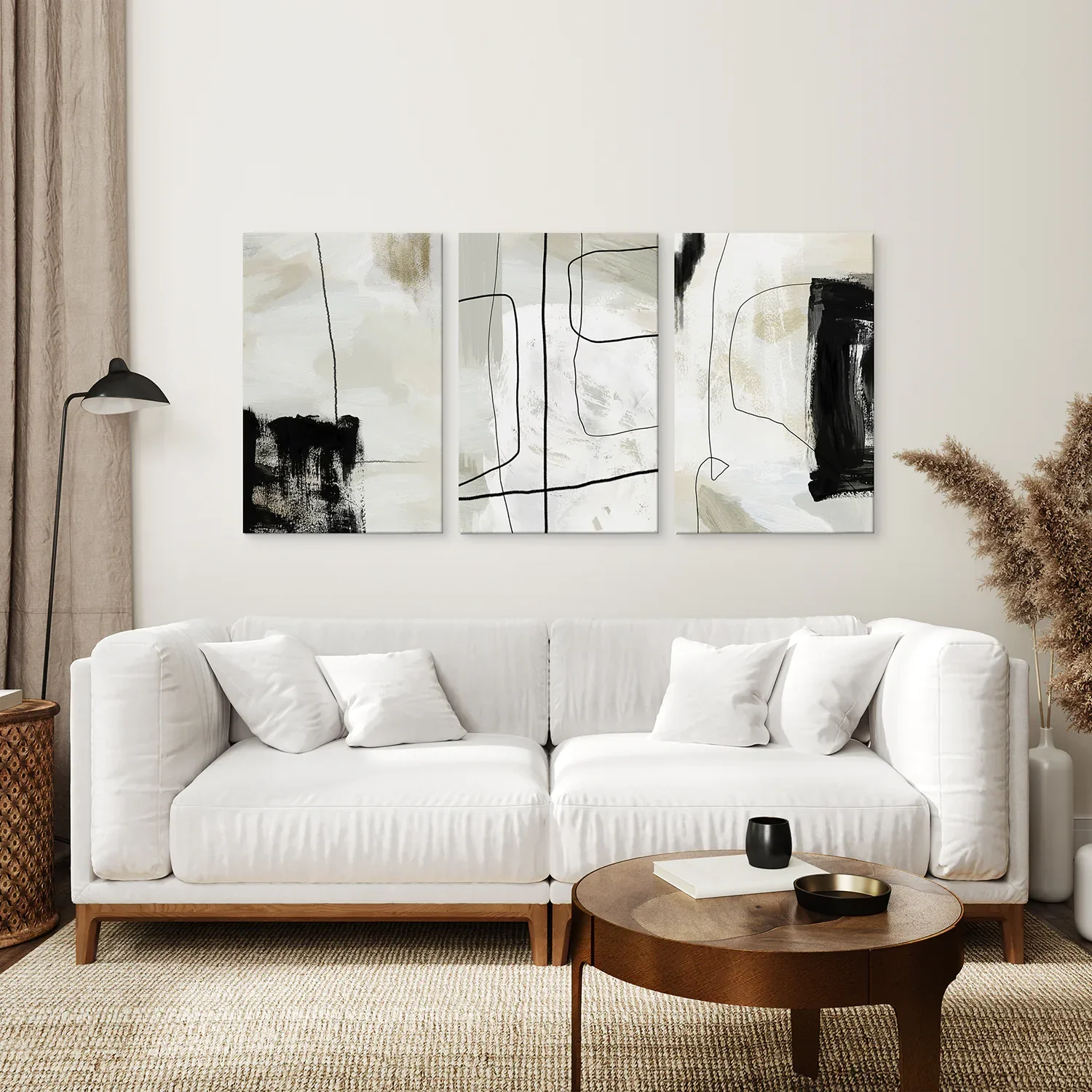 3 Piece Nordic Abstract Line Art Set. Brush Strokes - Image 7