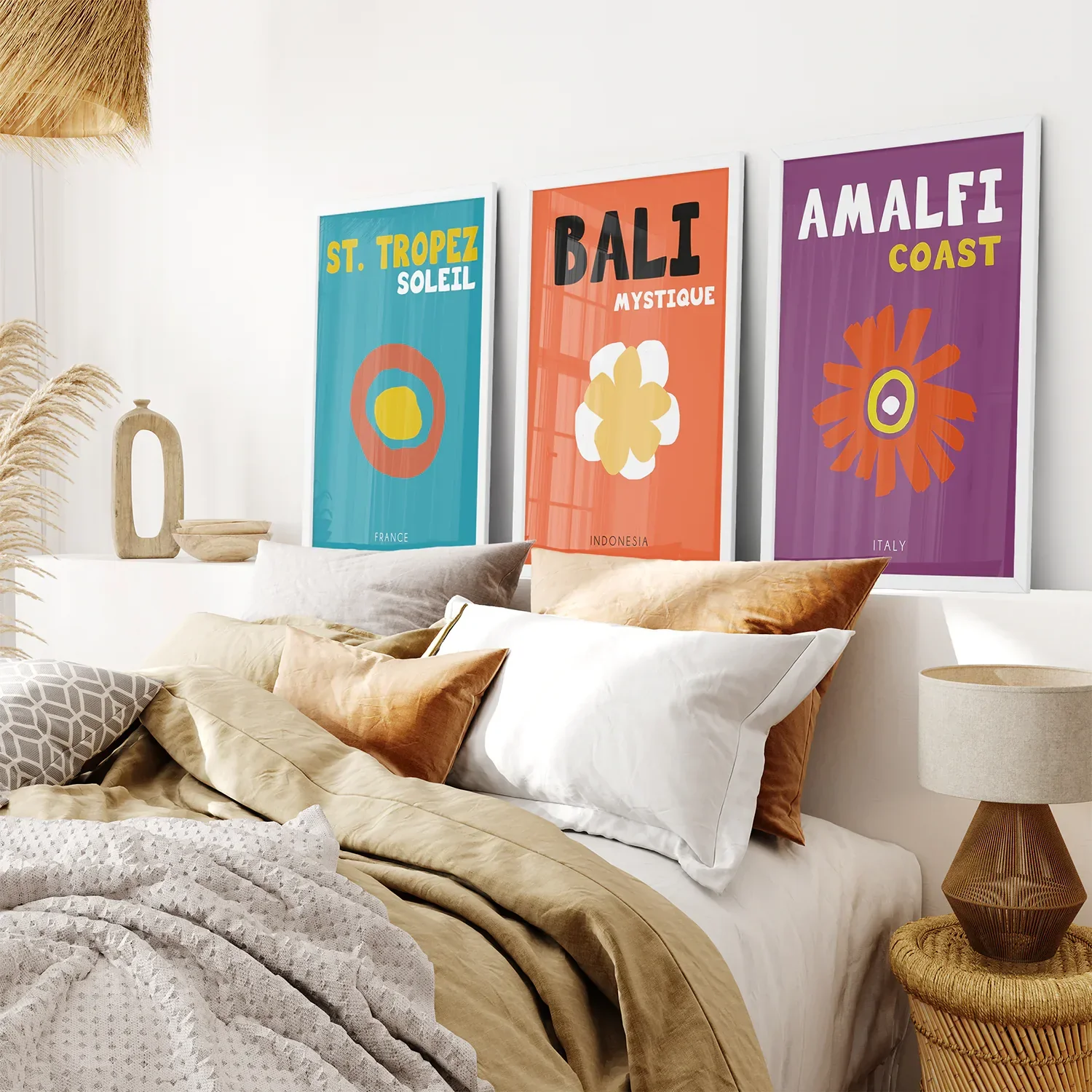 3 Piece Trendy Preppy Style Wall Art Set. Travel Theme - Image 3