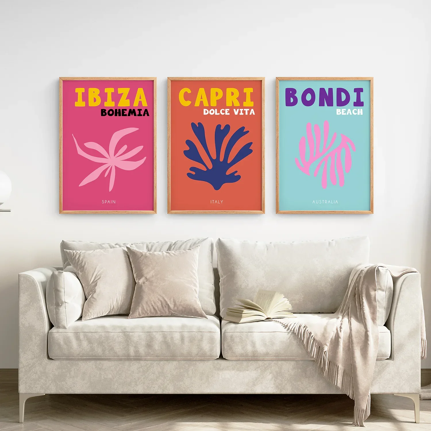 3 Piece Trendy Travel Theme Wall Art Set. Italy, Australia, Spain - Image 2