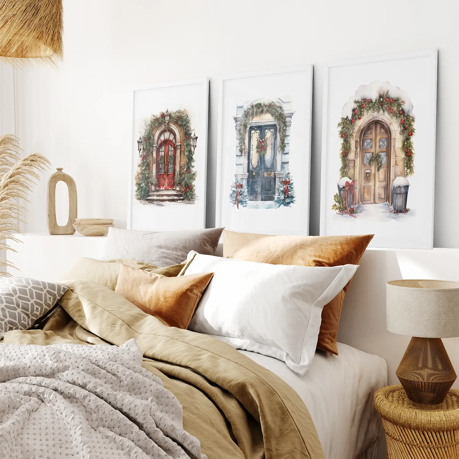 3 Piece Wall Decor Christmas Door Large Print - Image 3