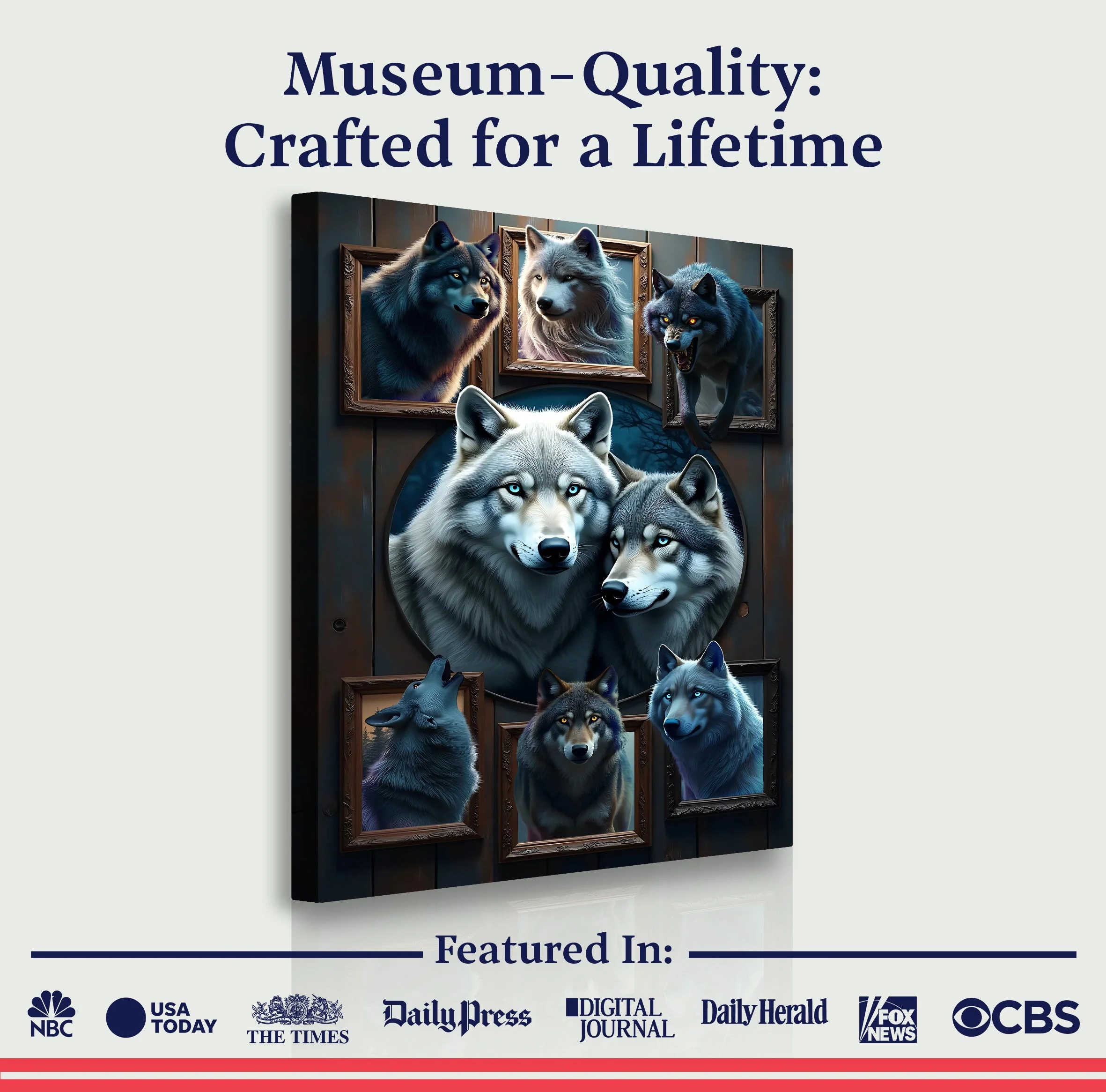 3D Wolf Collage Wall Art II - Image 6