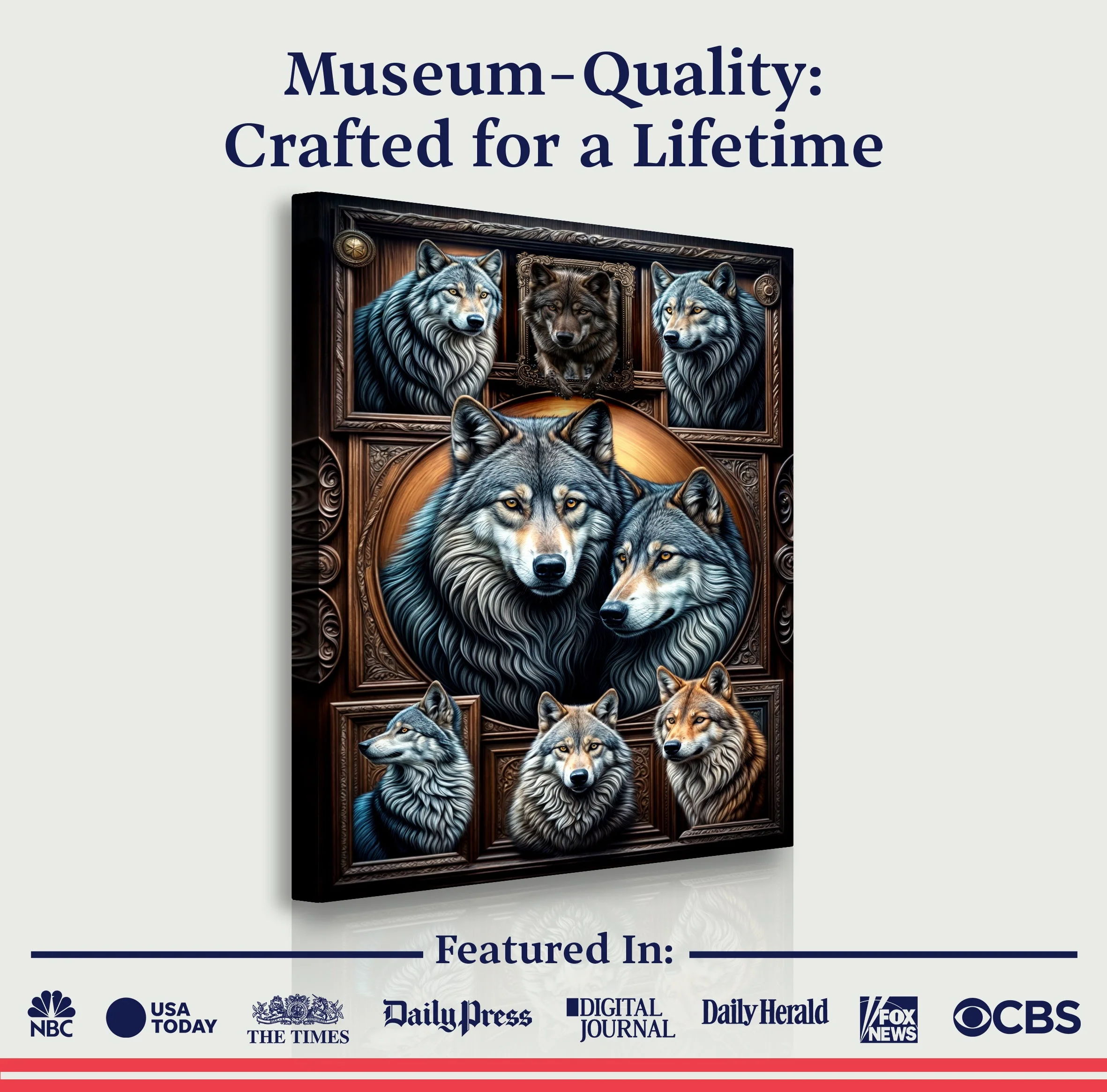 3D Wolf Collage Wall Art III - Image 6
