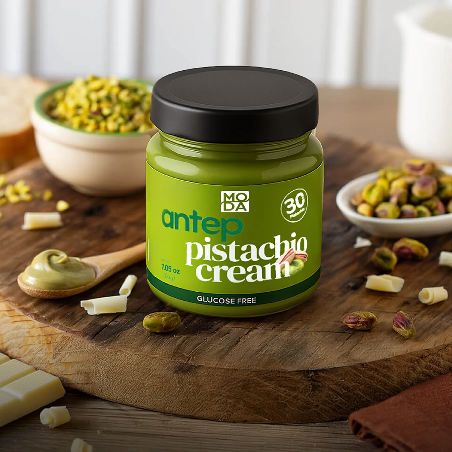 Moda Antep Pistachio Cream, % 30, 7.05oz (200g) - Image 2