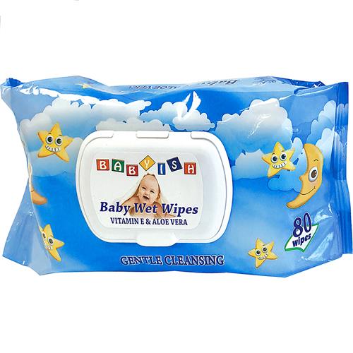 Babyish Blue Wet Wipes 80Ct