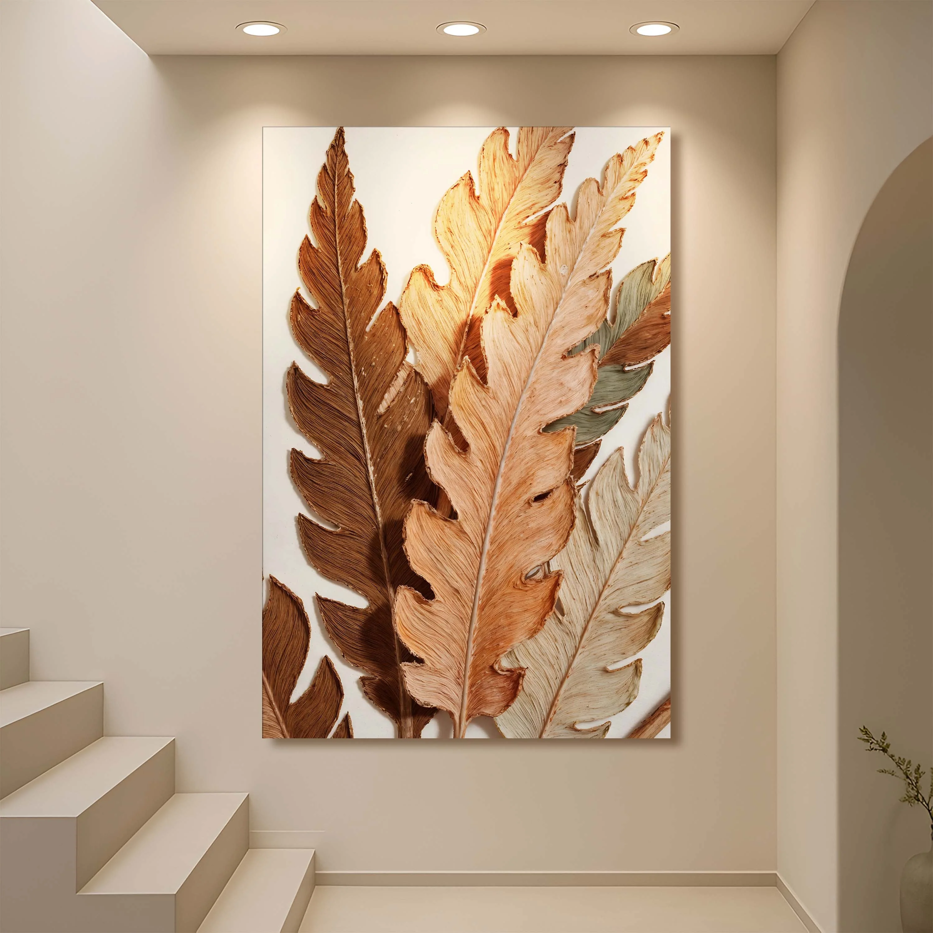 Abstract Autum Leaves Wall Art - Image 5