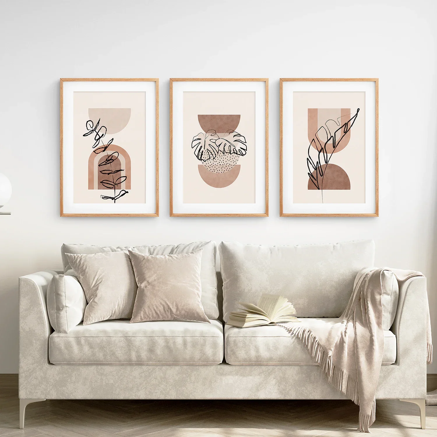 Abstract Watercolor Set of 3 Boho Prints. Tropical Leaves - Image 2