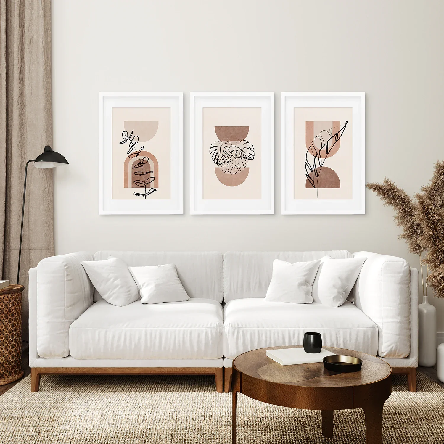 Abstract Watercolor Set of 3 Boho Prints. Tropical Leaves - Image 6