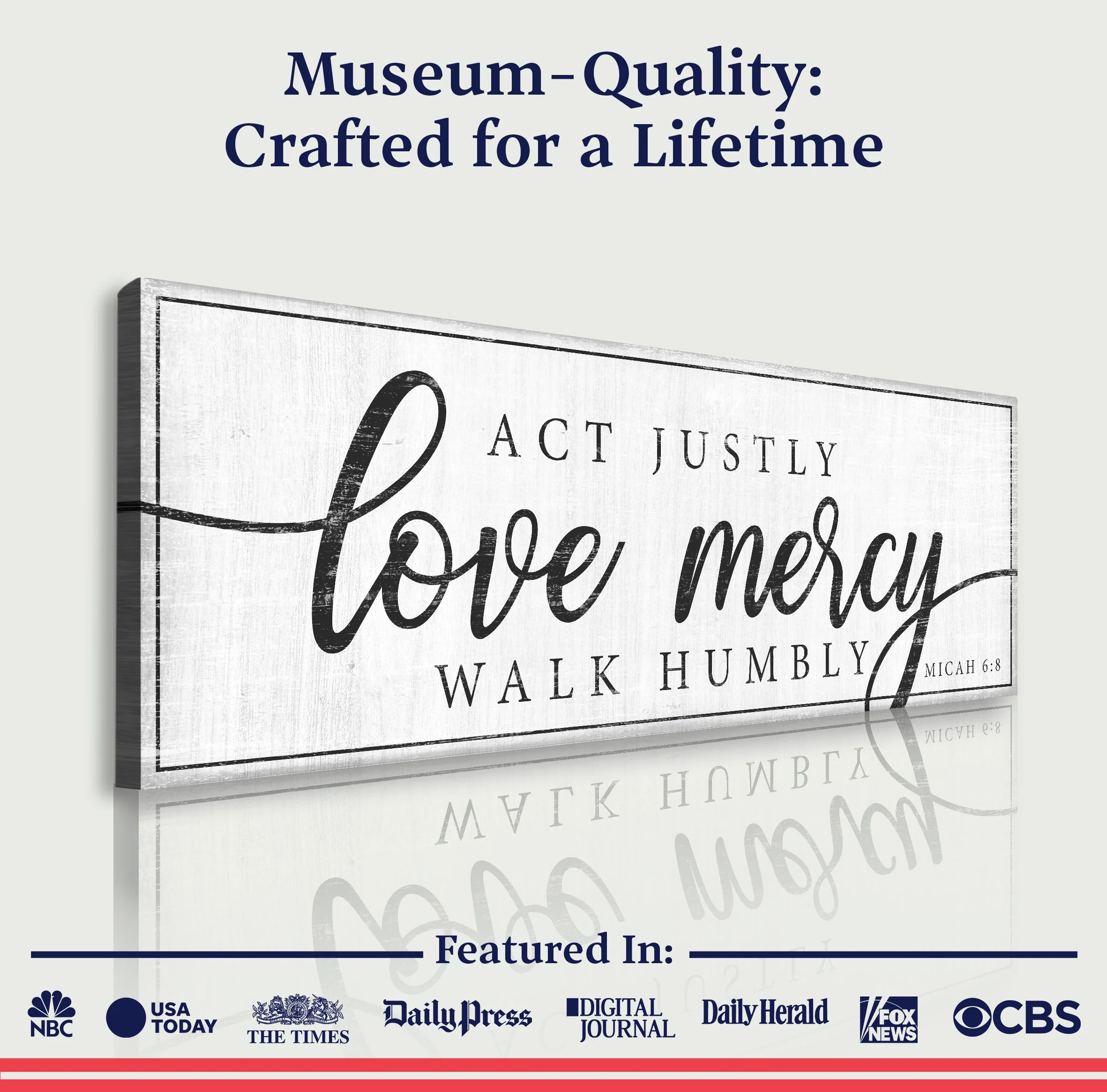 Act Justly Love Mercy Walk Humbly Faith Sign IV - Image 4
