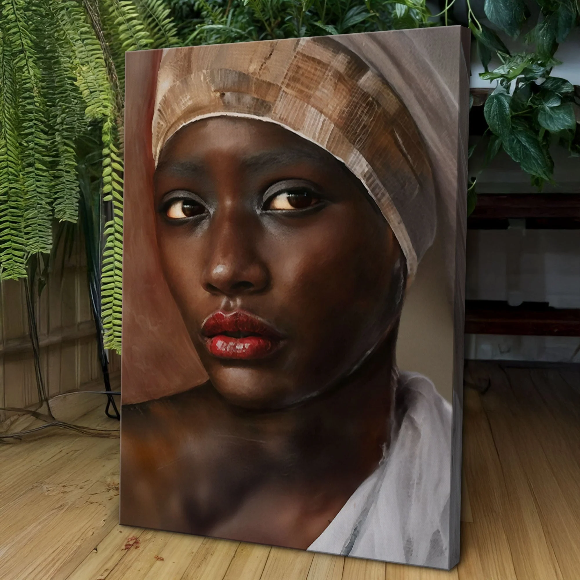 African Woman Painting Wall Art - Image 4