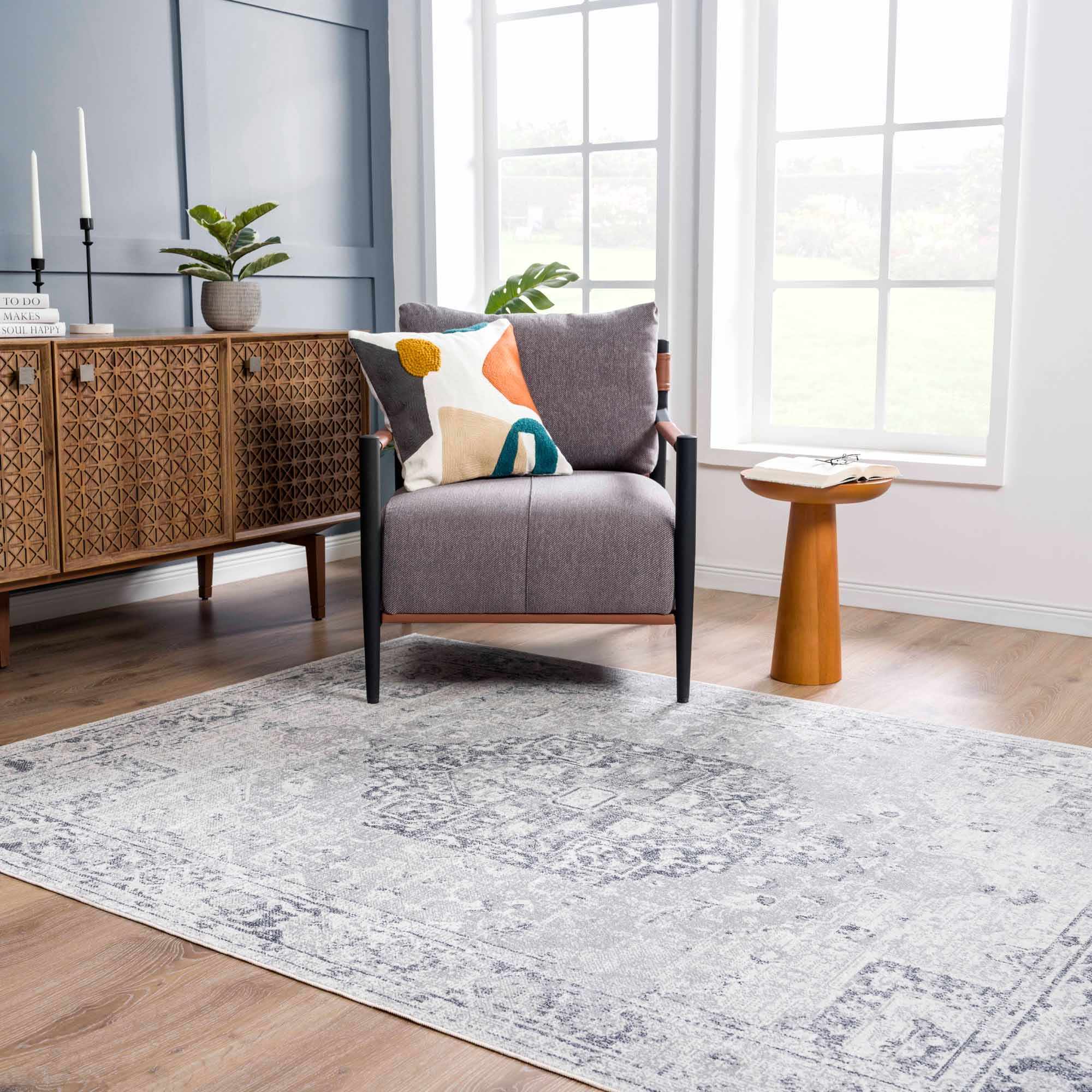Akram Antrasit Flat Pile Washable Rug - Image 14