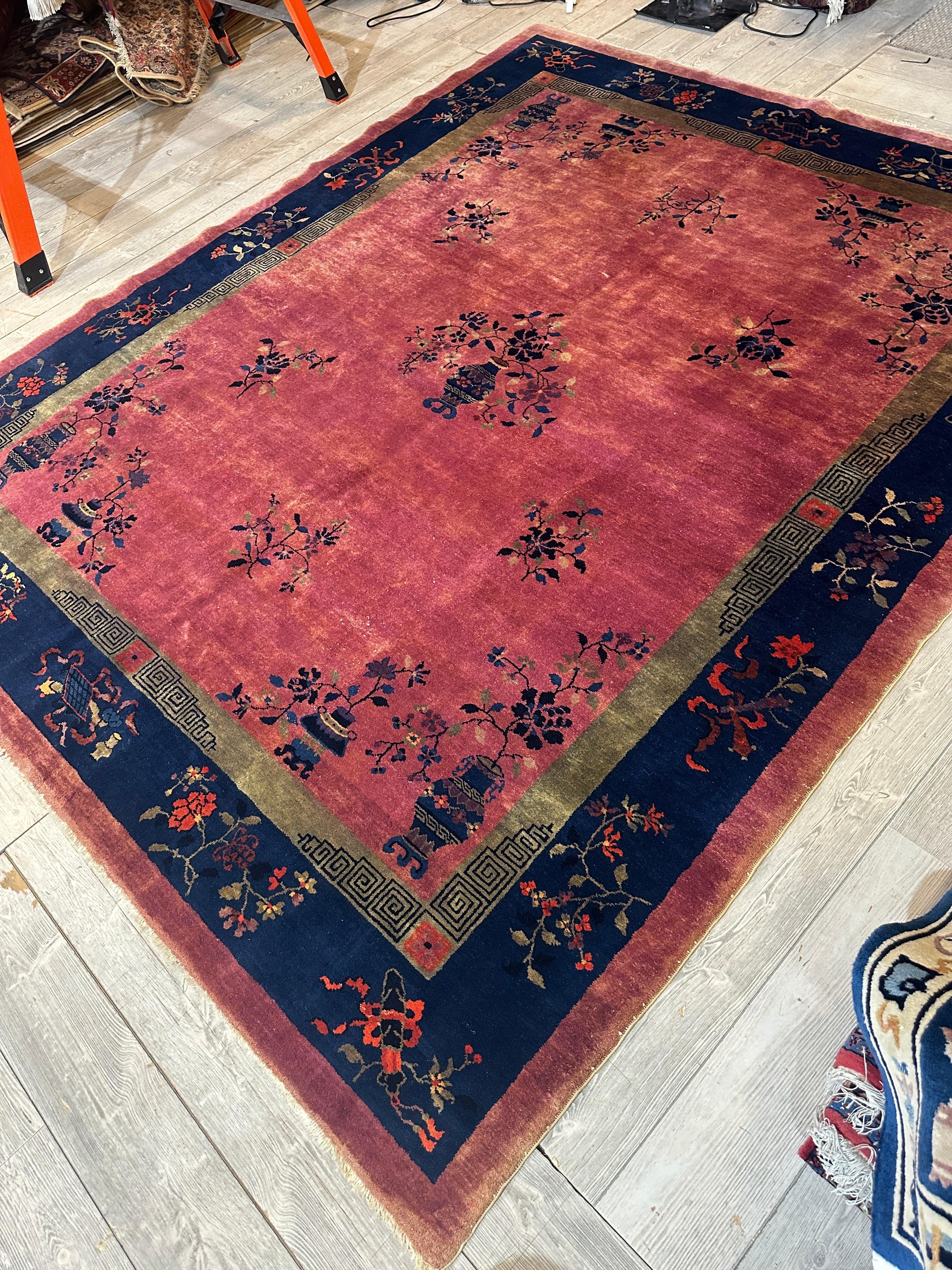 Antique Nicholas Chinese Art Deco Rug - 8'2" X 9'9" - Image 8