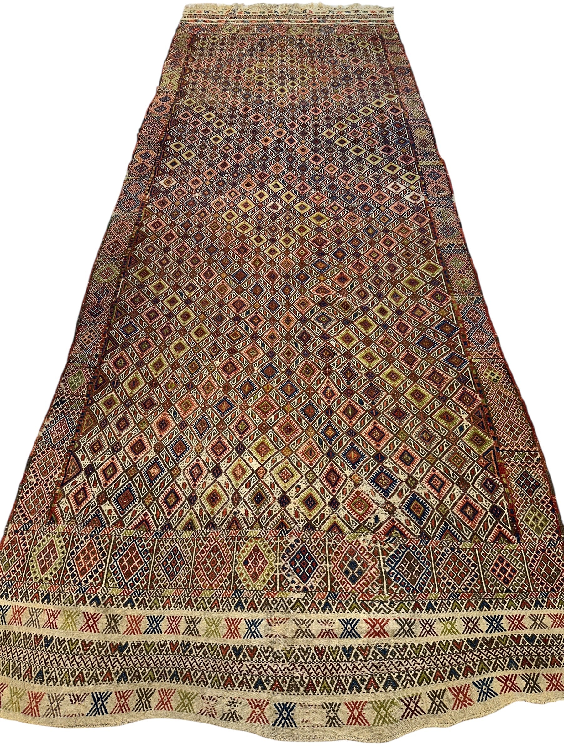 Antique Turkish Jajim Wool Rug 5’6” x 14’5” - Image 2