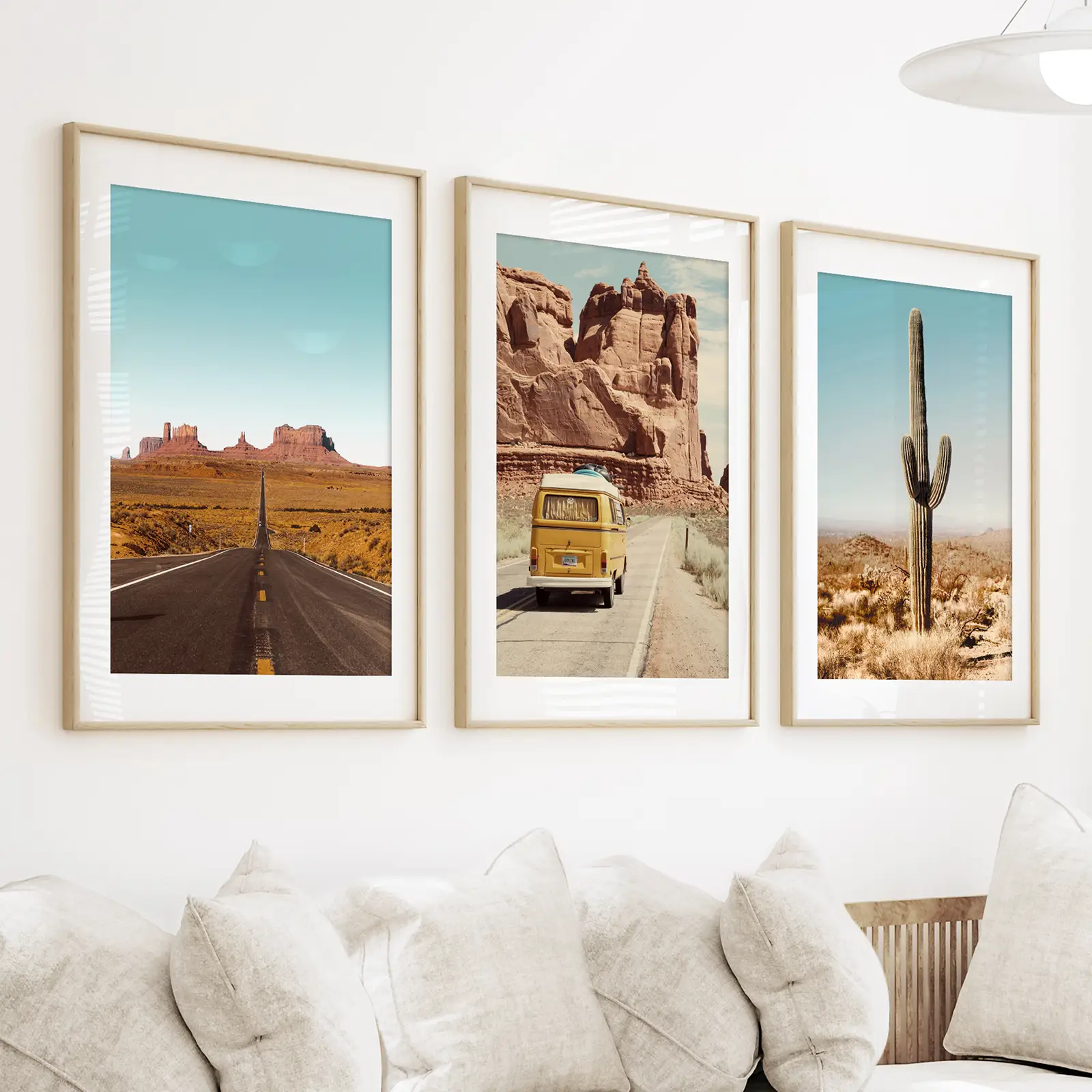 Arizona Desert Travel Art. Grand Canyon, Retro Van, Cactus - Image 3