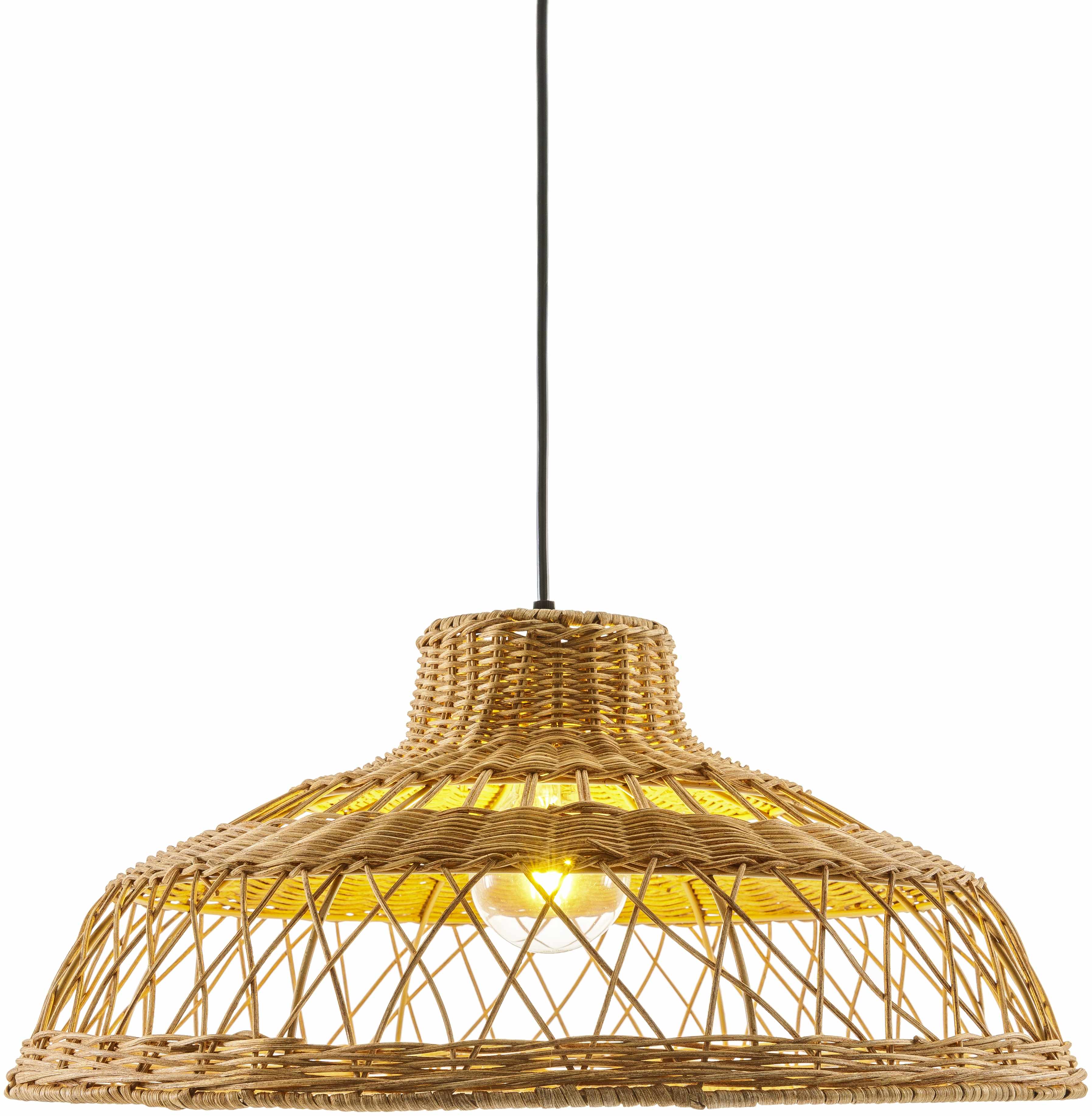 Bailleval Dark Brown Rattan Pendant - Image 3
