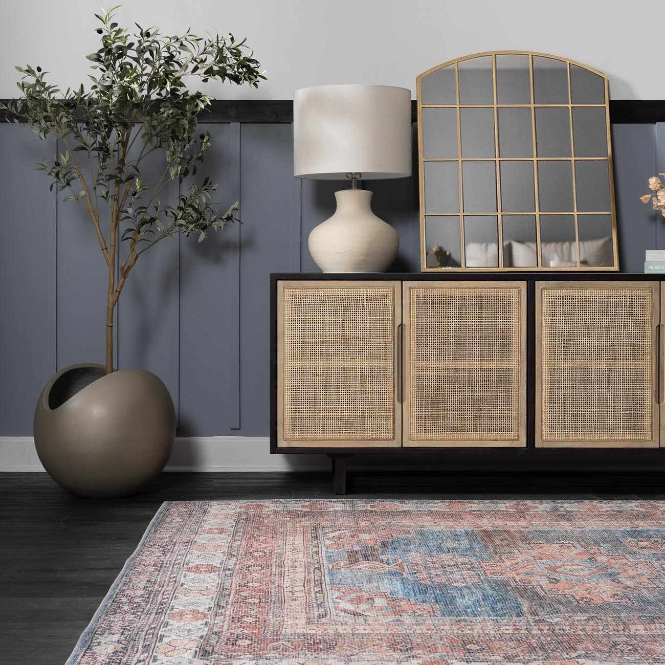 Baltinglass Rust & Blue Washable Area Rug - Clearance - Image 11