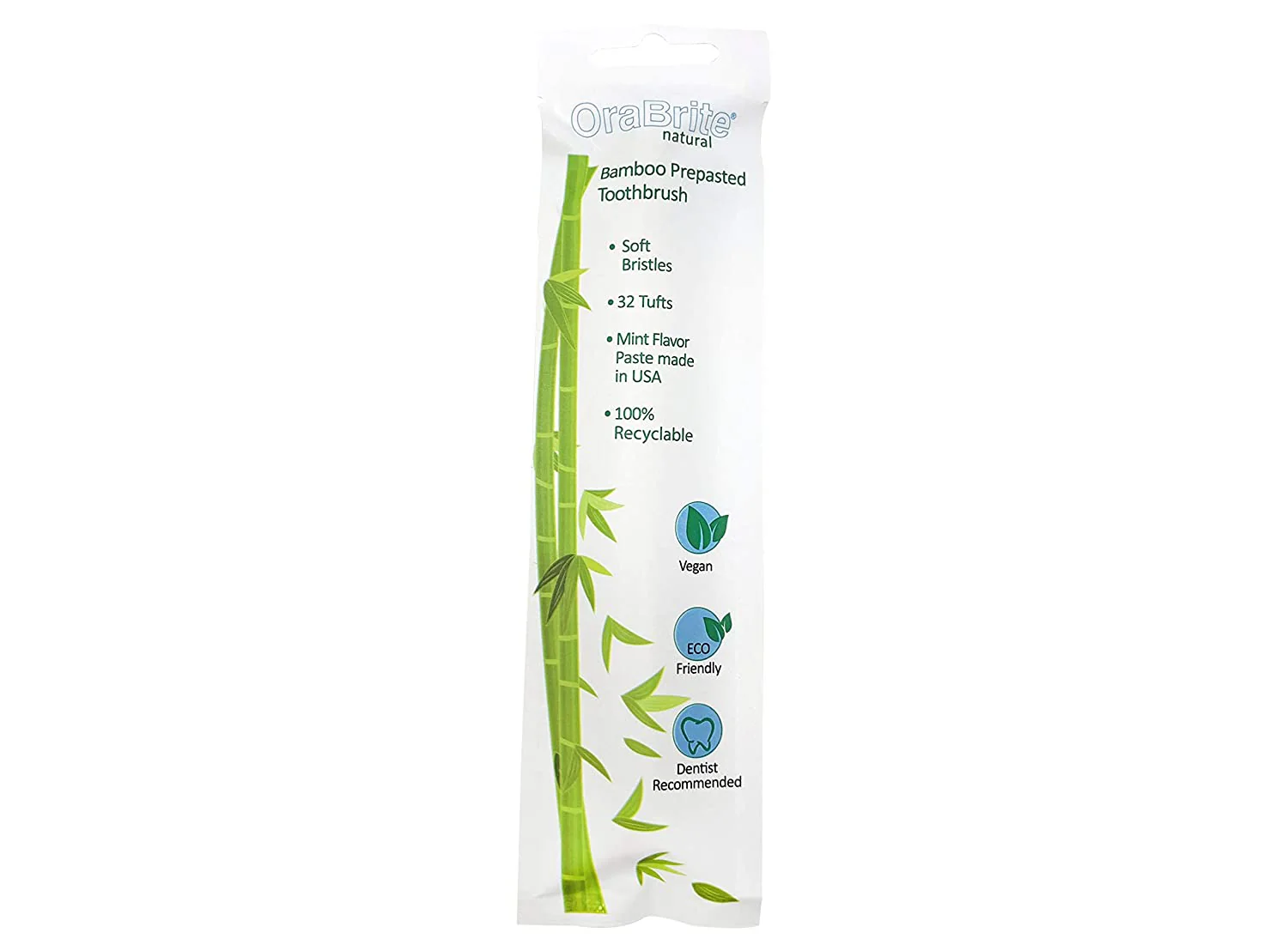 Bamboo Mint Flavor Prepasted Toothbrush Vegan, Eco-Friendly, Compostable & Zero Waste Biodegradable Toothbrush for Kids, Children, and Adults - 100% Recyclable - Soft Bristles 1 PACK - Image 5