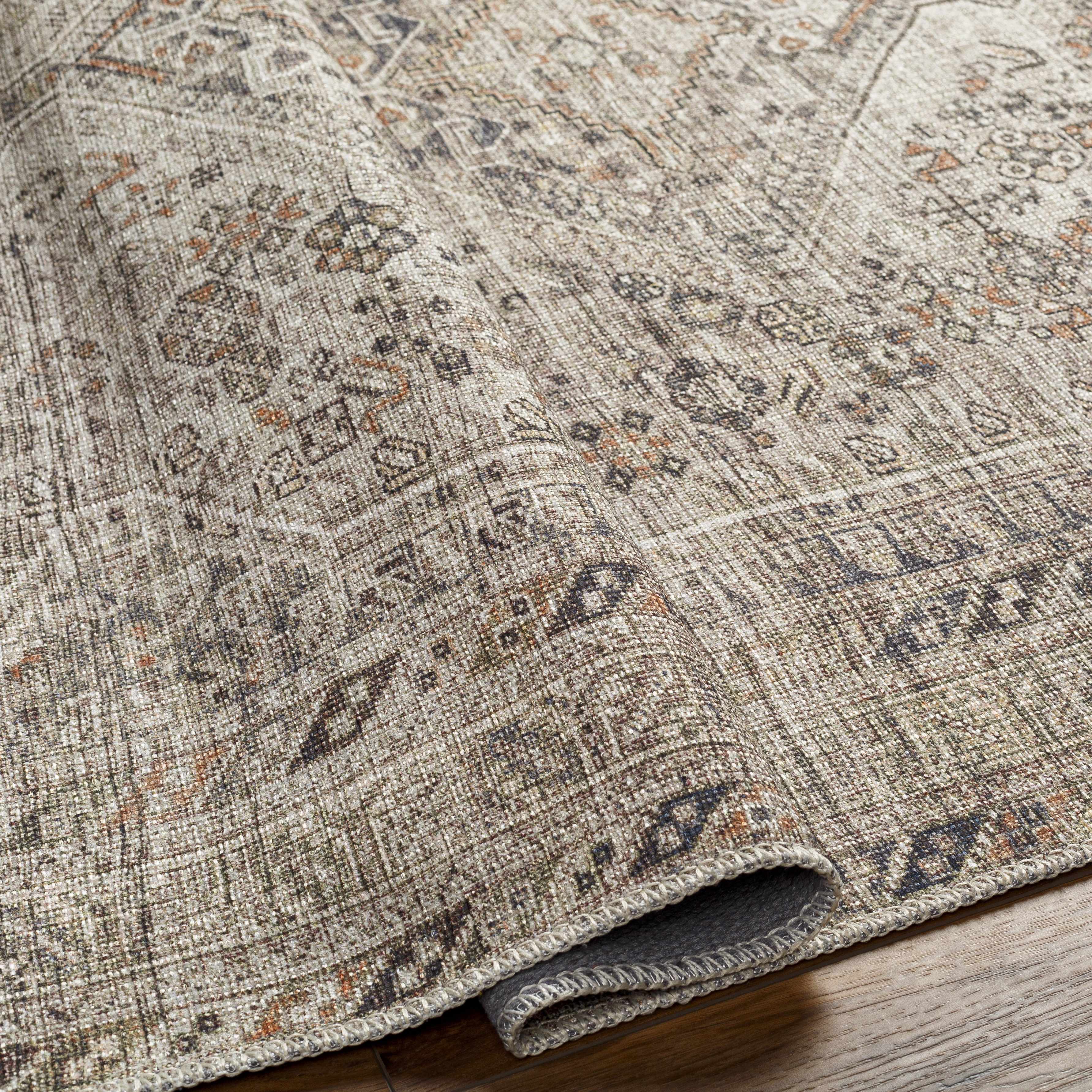 Barny Beige Flat Pile Washable Rug - Image 7