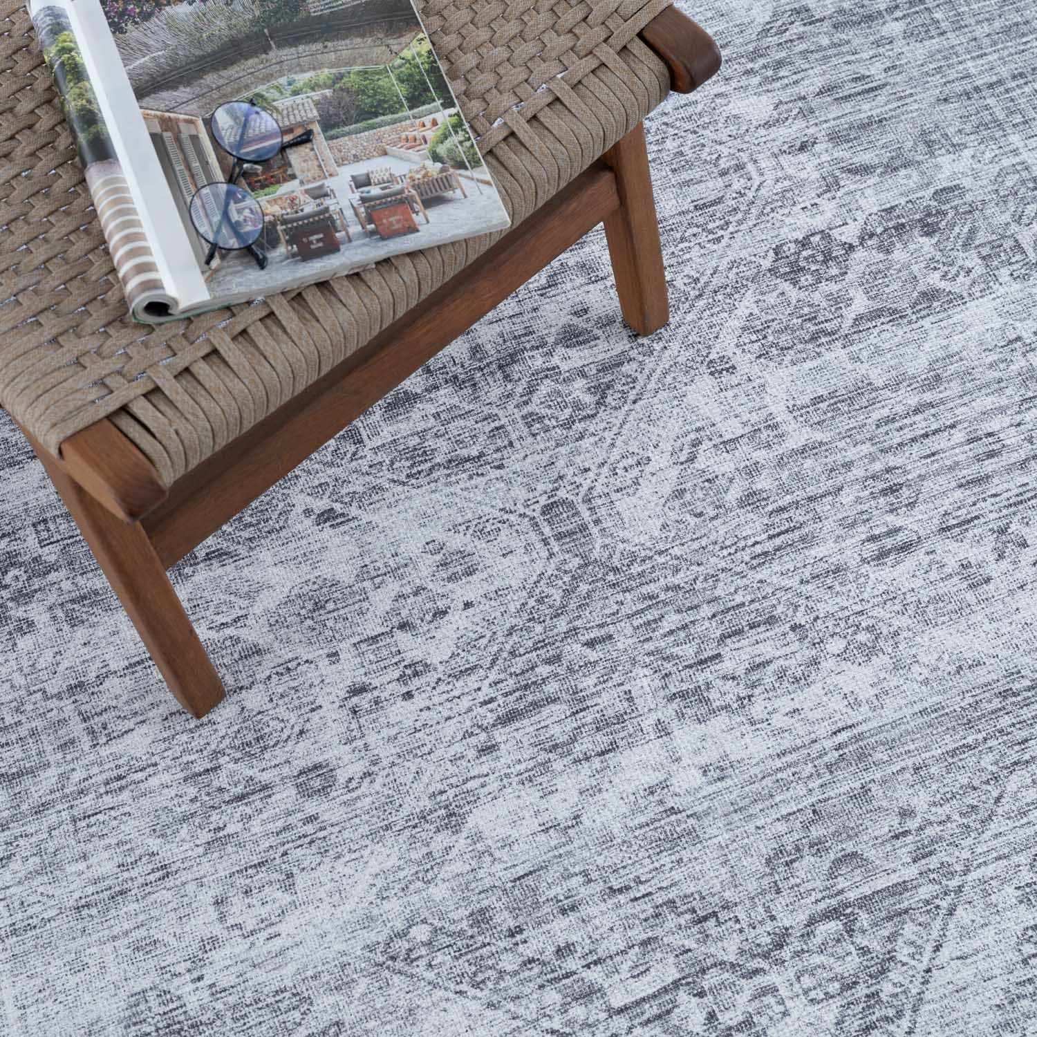 Barny Gray Blue Washable Rug - Image 15