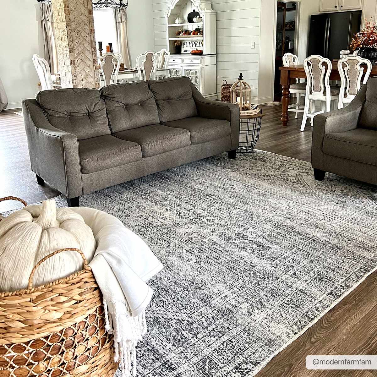 Barny Gray Blue Washable Rug - Image 2