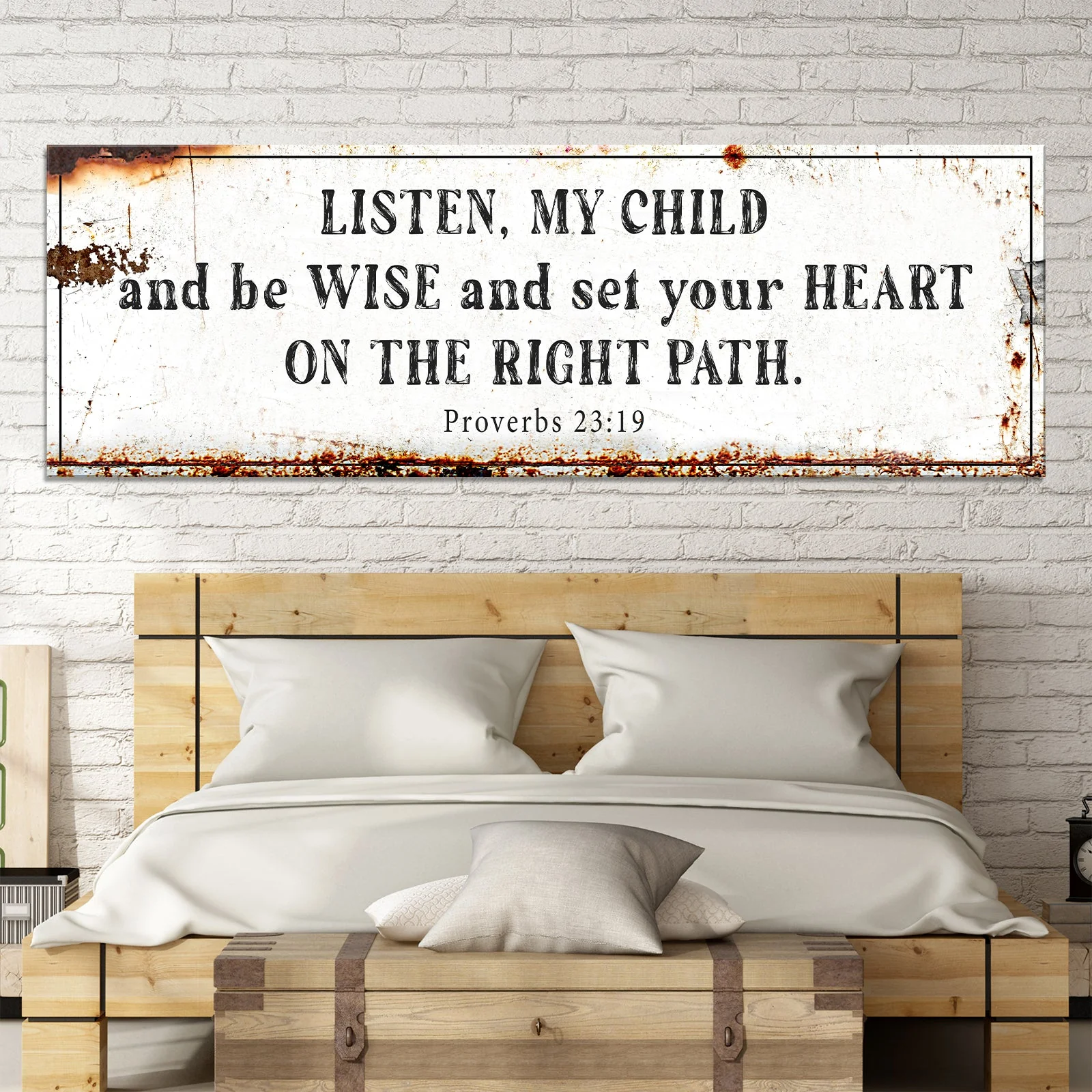Be Wise and Set Your Heart on The Right Path - Proverbs 23:19 Faith Sign - Image 2