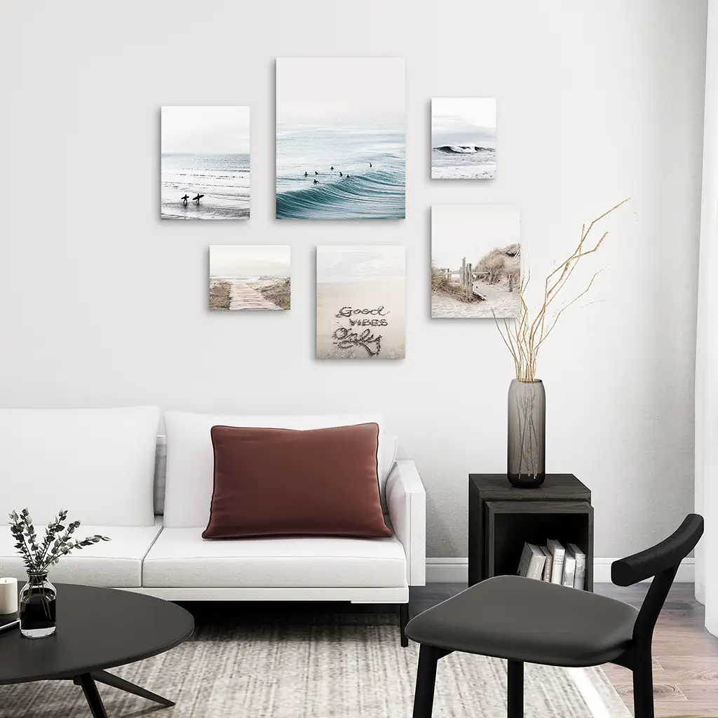 Beige Blue Coastal Gallery Wall. Set of 6 Prints - Image 7