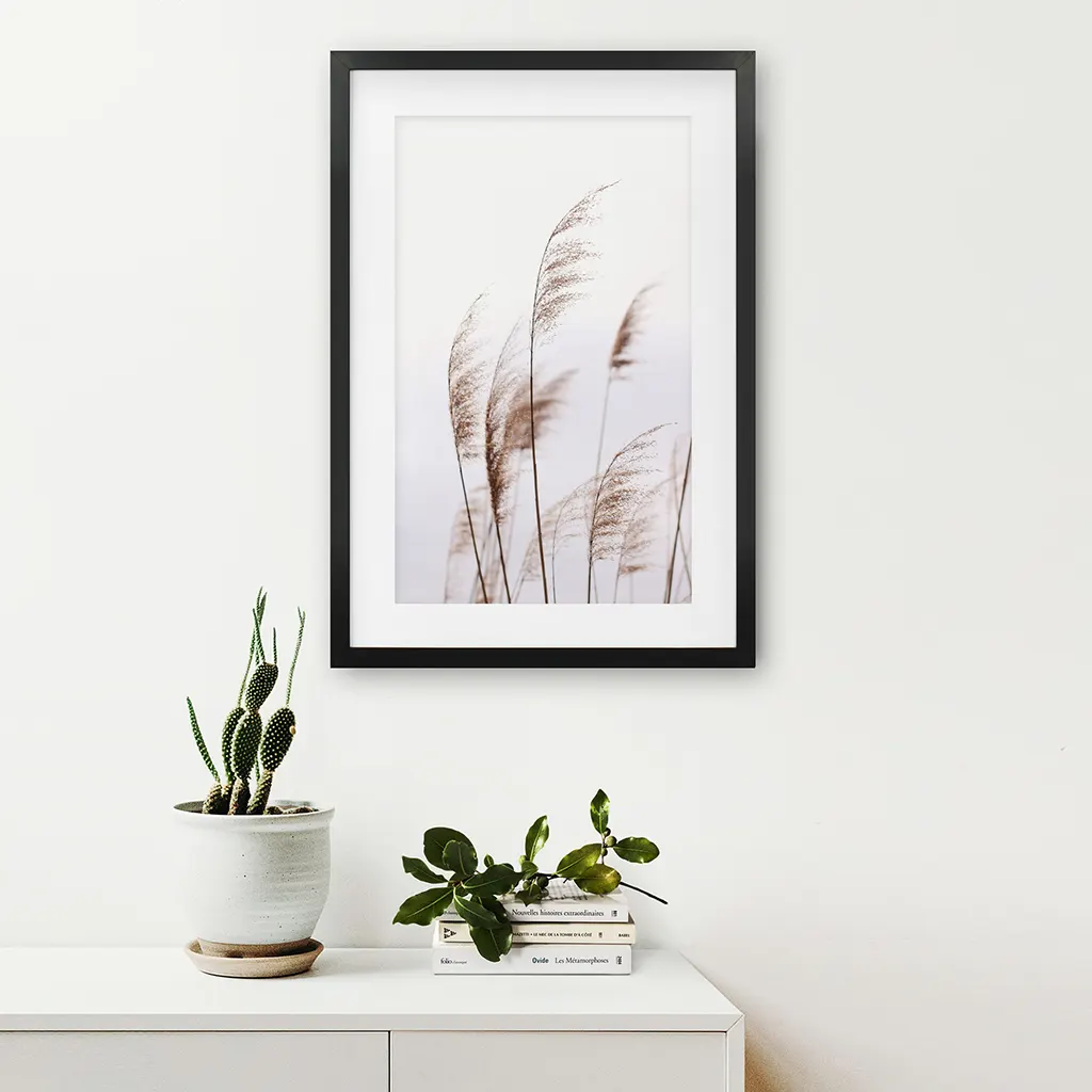 Beige Dried Grass Print. Summer Field - Image 5