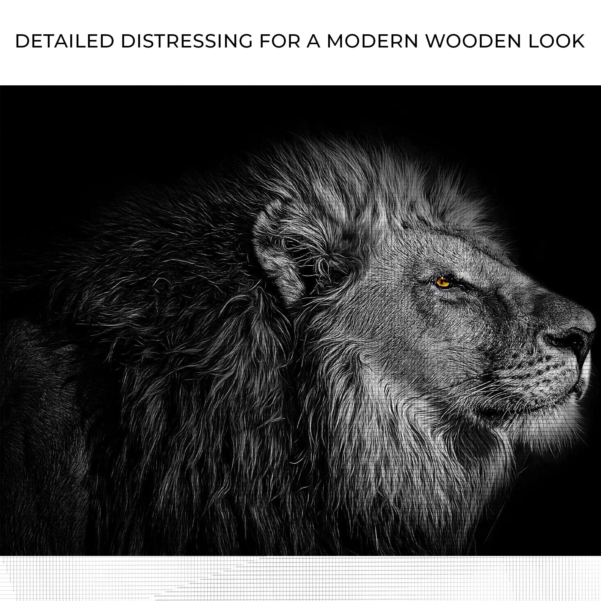 Black And White Lion Head Canvas Wall Art - Image 4