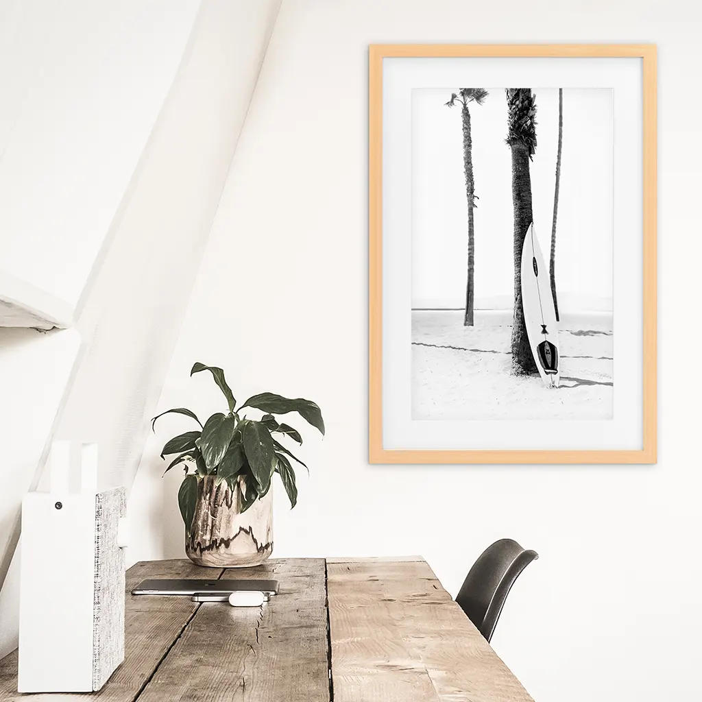 Black White Boho Summer Poster. Surfboard, Palm Trees - Image 5