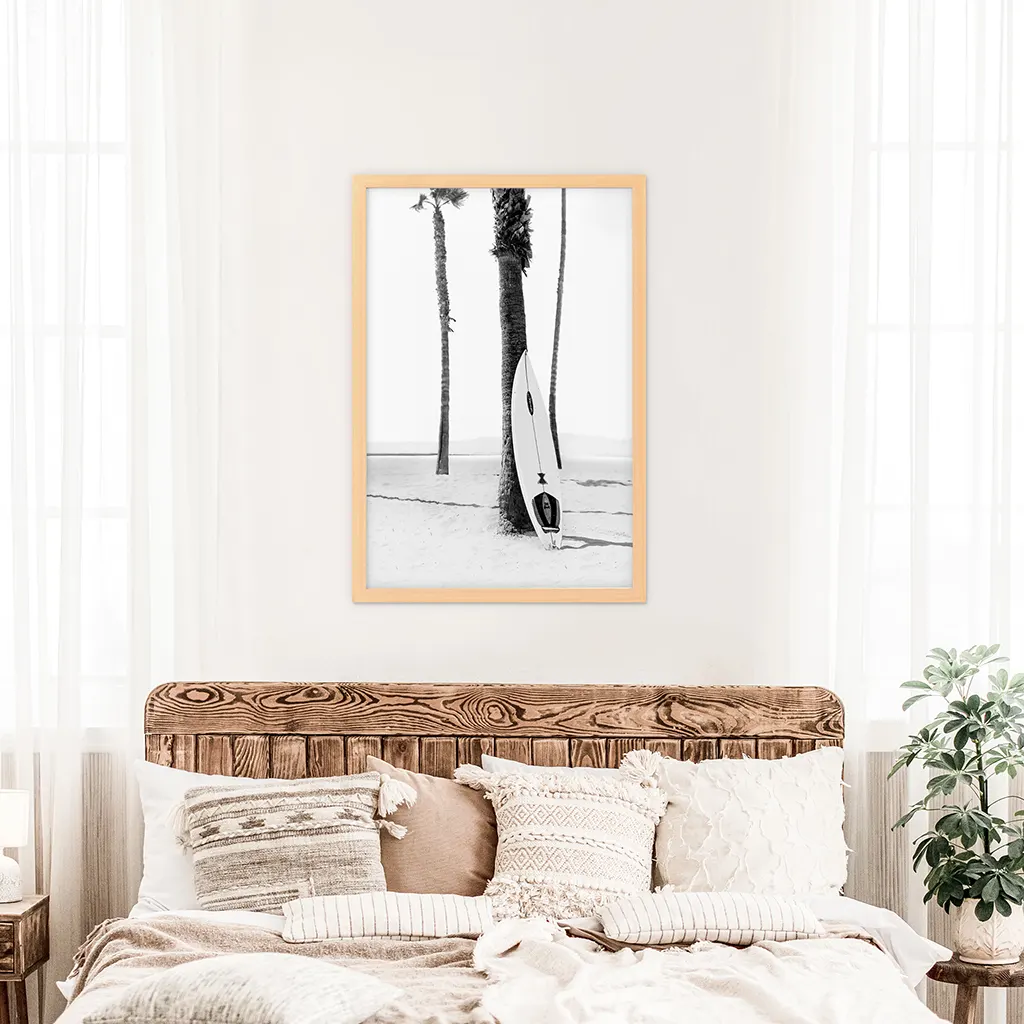 Black White Boho Summer Poster. Surfboard, Palm Trees - Image 7
