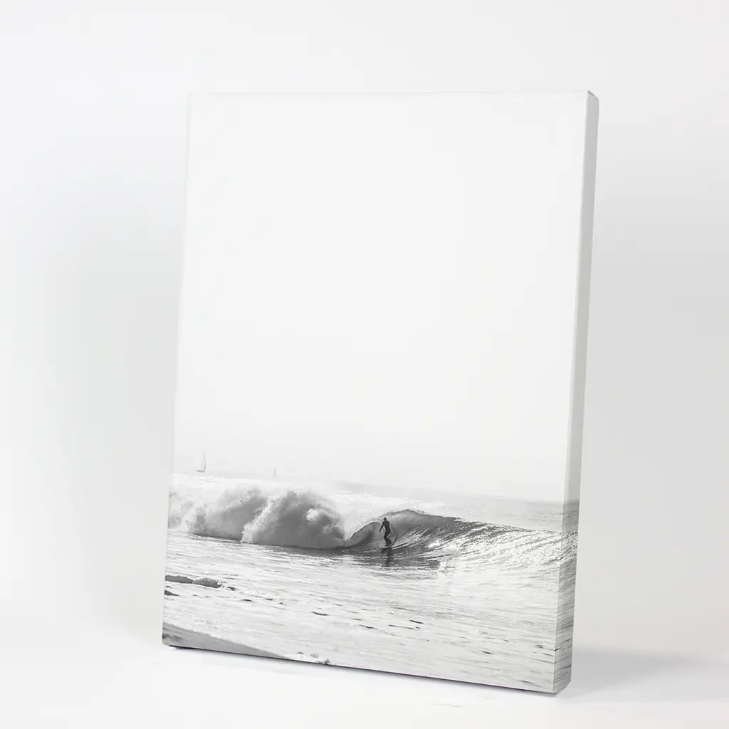 Black White Boho Tropical Wall Decor. Surfer, Waves - Image 9