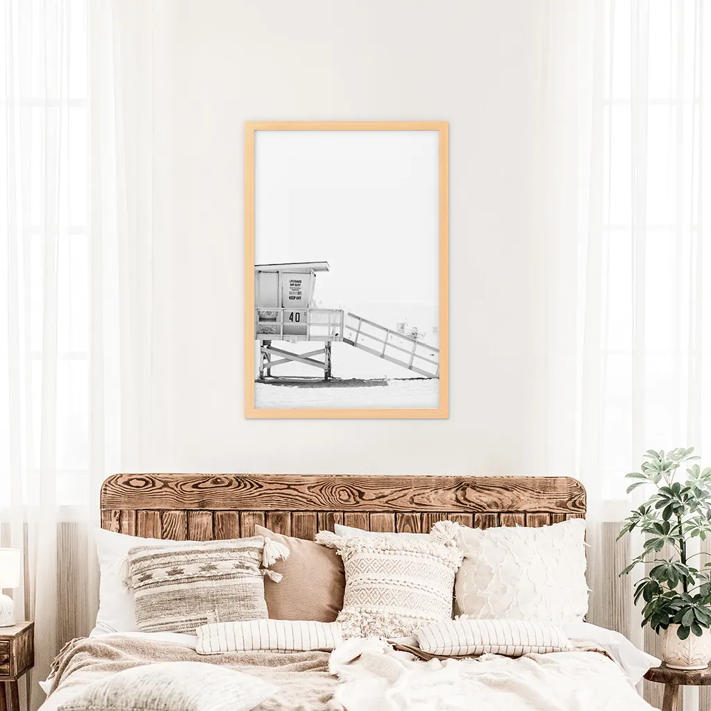 Black White Lifeguard Tower Poster. Coastal Summer Wall Art - Image 7