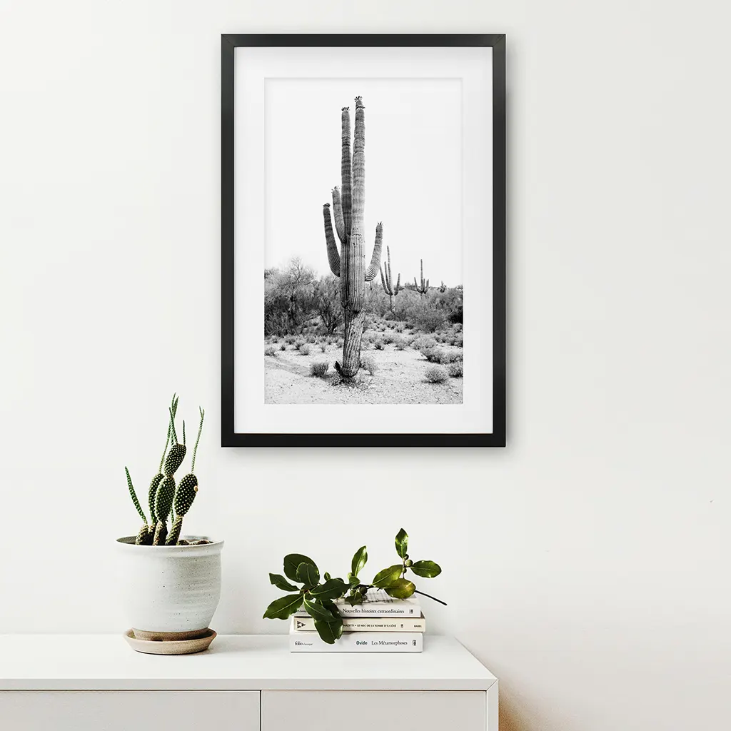 Black White Saguaro Cactus Poster. Arizona Desert Nature - Image 2