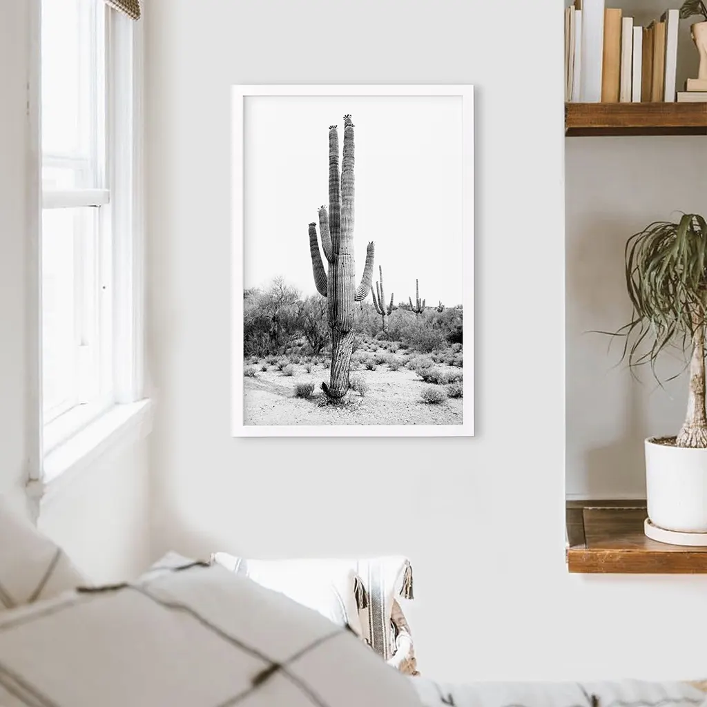Black White Saguaro Cactus Poster. Arizona Desert Nature - Image 3