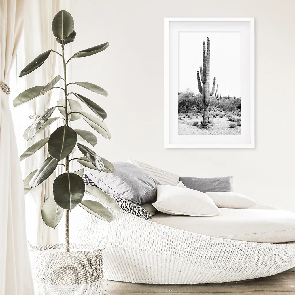 Black White Saguaro Cactus Poster. Arizona Desert Nature - Image 6