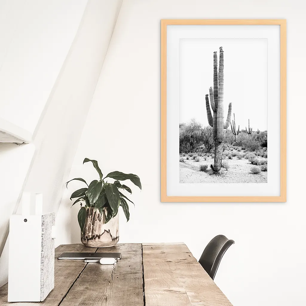 Black White Saguaro Cactus Poster. Arizona Desert Nature - Image 7