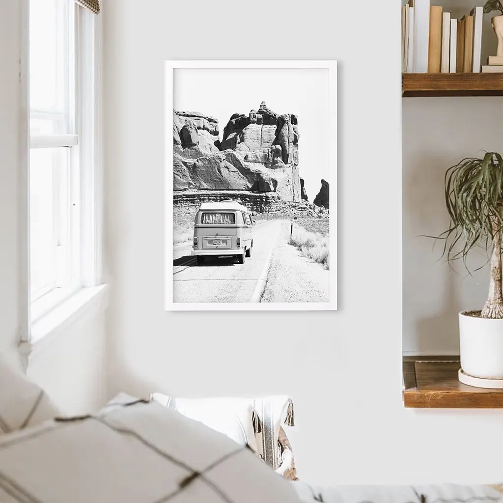 Black White Van Camper Poster. Utah National Park Wall Art - Image 5