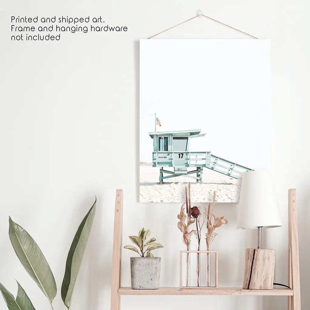 Blue Lifeguard Hut Wall Art Print. Santa Monica Beach - Image 10