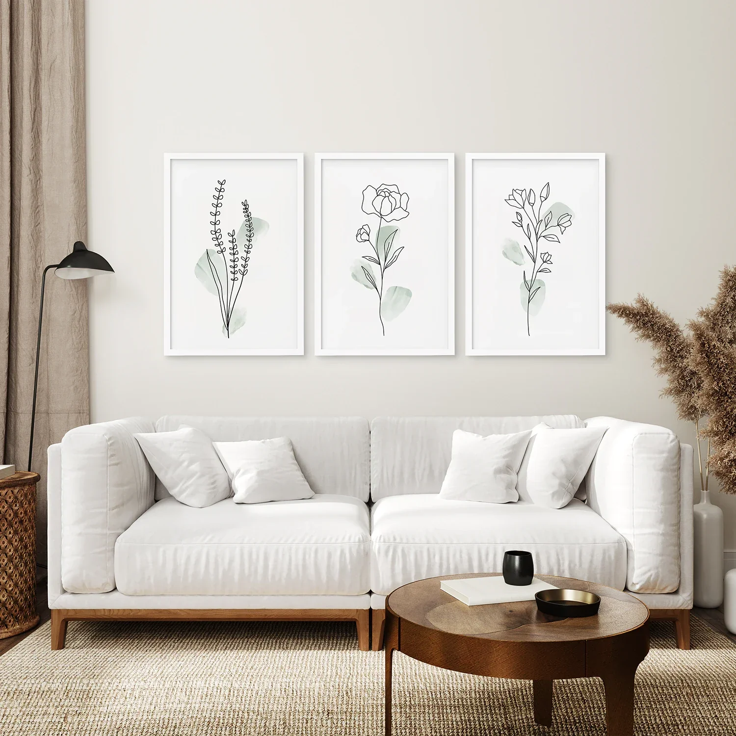 Boho Botanical Art Prints | Set of 3 Green Leaves - Image 2