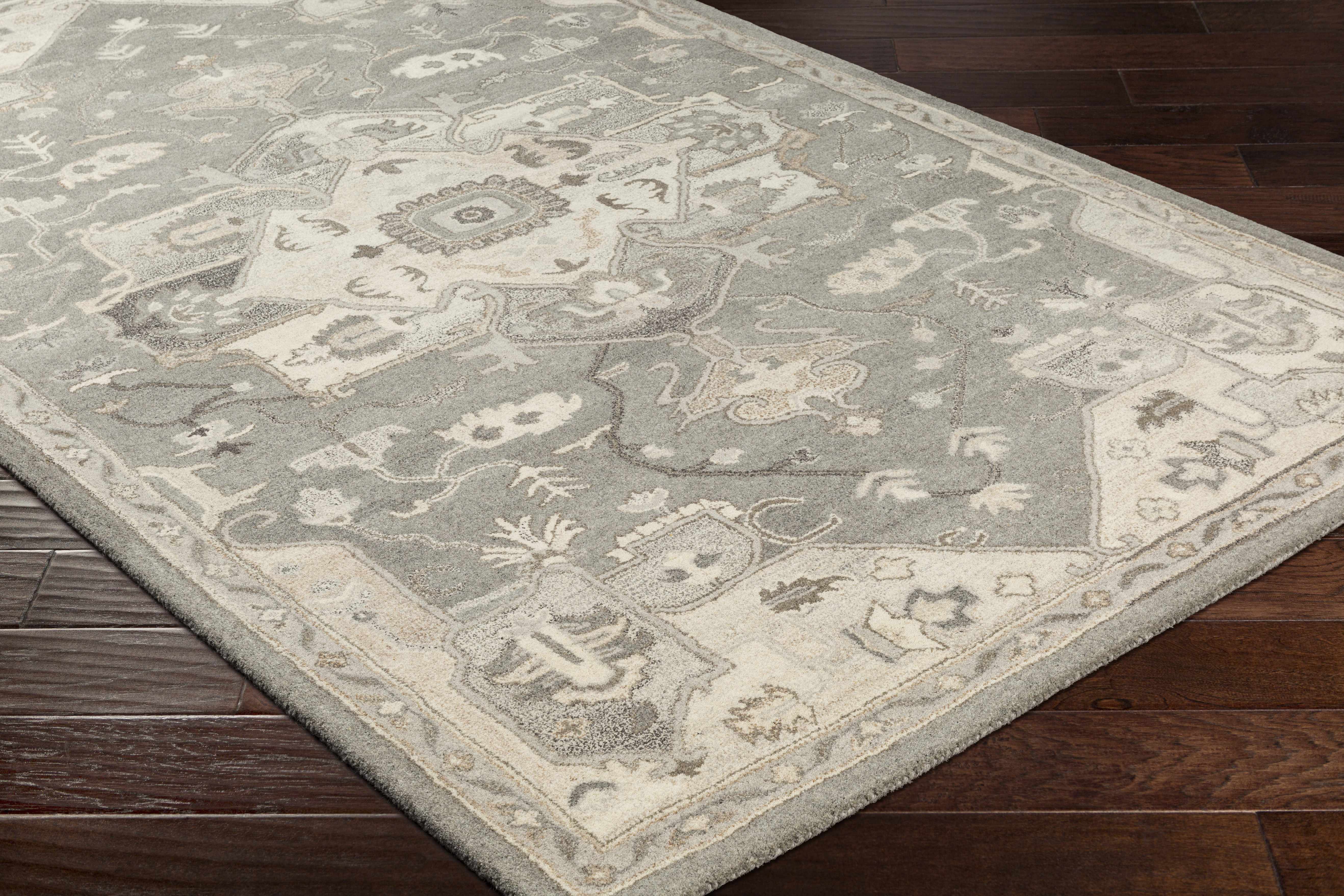 Broomfield 1196 Hand Tufted Taupe Wool Rug - Image 5