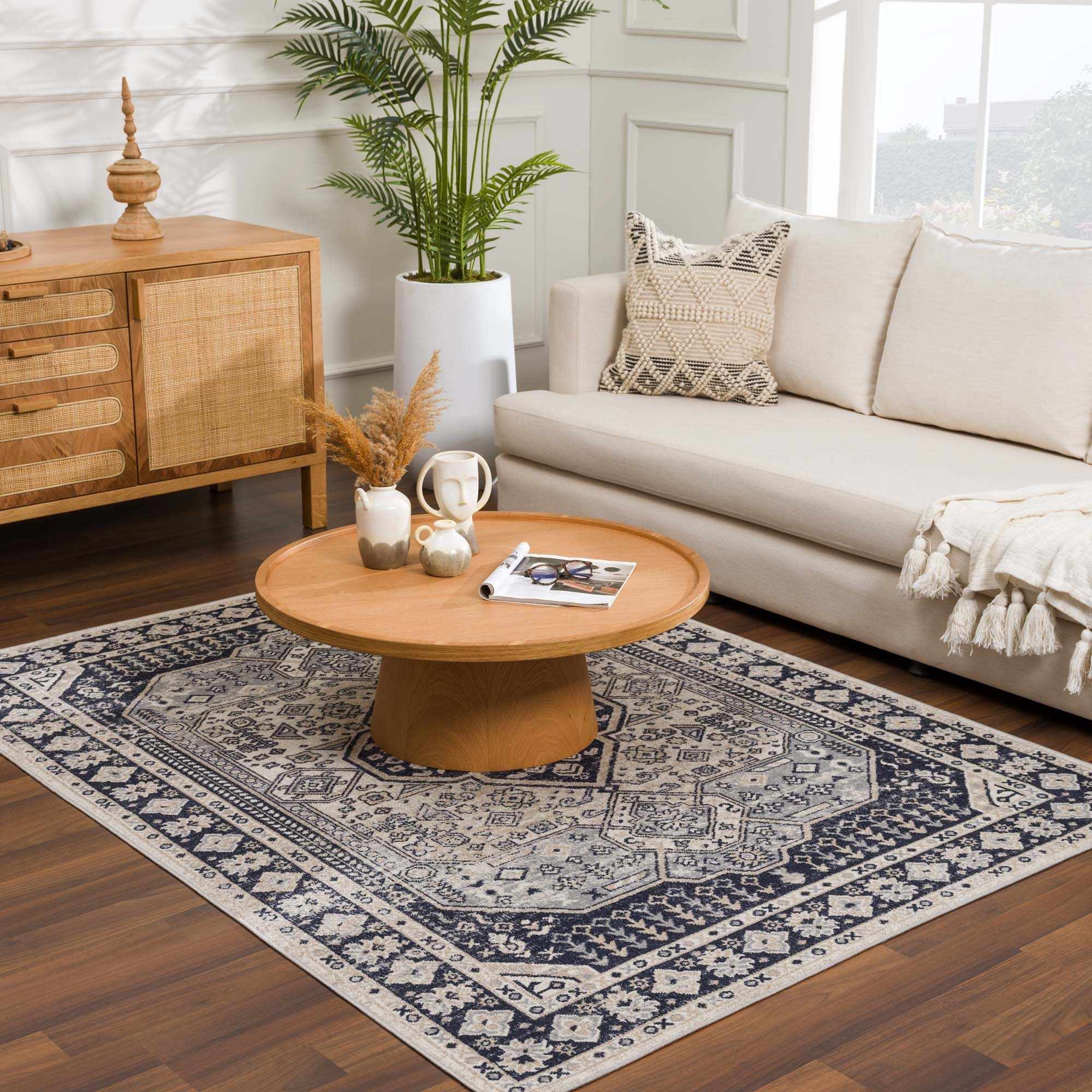 Cabacungan Cream & Gray Washable Area Rug - Image 12