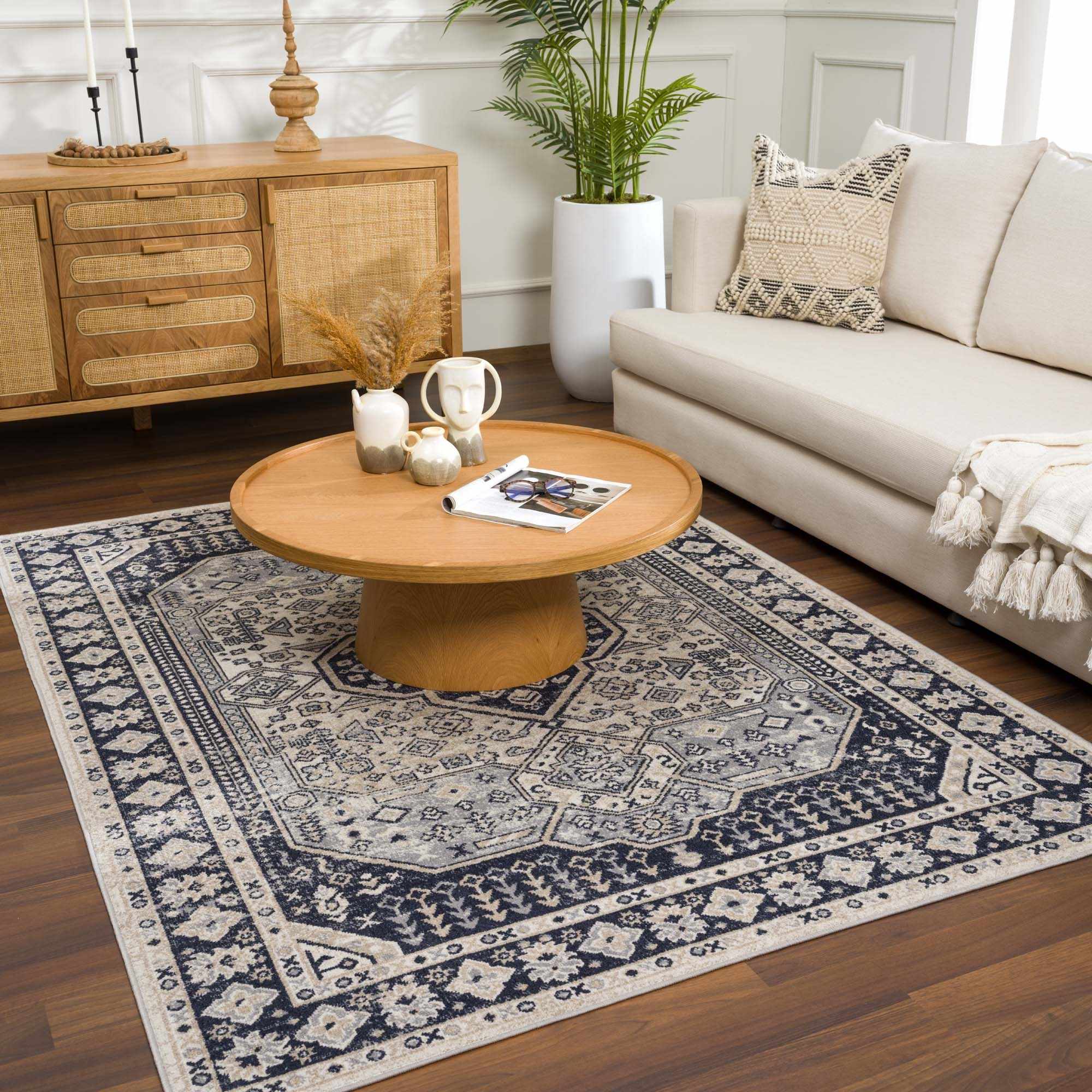 Cabacungan Cream & Gray Washable Area Rug - Image 4