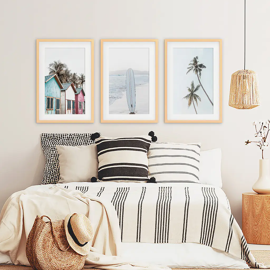 California Boho Wall Art. Surfboard, Palms, Beach, Cabins - Image 8