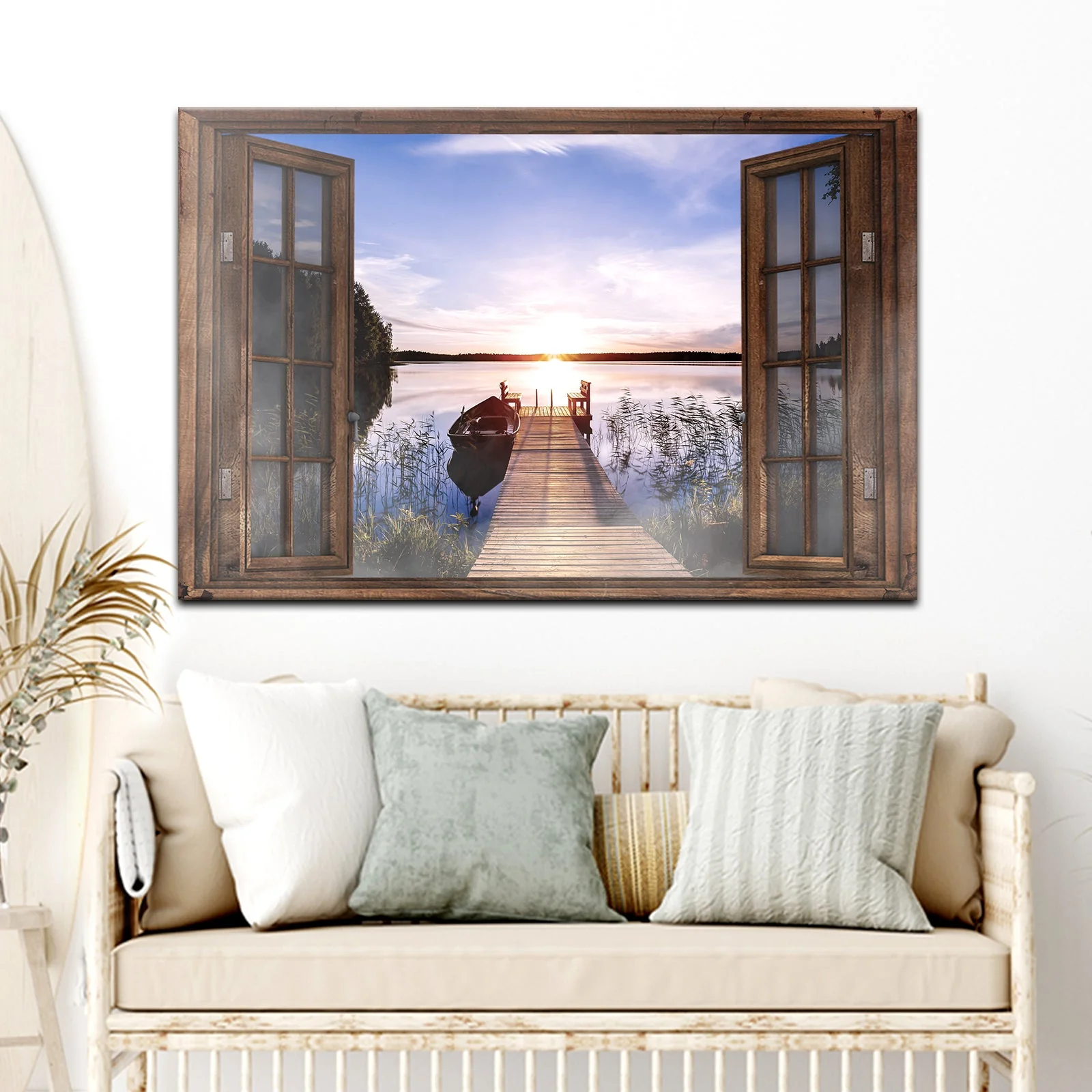 Calming Lake Scenery Canvas Wall Art - Image 6