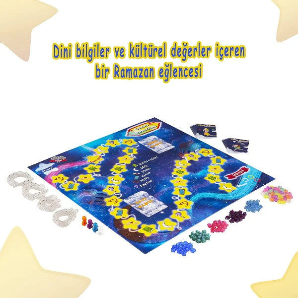 Canım Ramazan - Katlanabilir Masa Oyunu | Ramazan için Eğlenceli, Öğretici ve Özgün Aktivite Hediyesi | 5 Yaş ve Üzeri Çocuklara Uygun 50 Oyun Kartı, 20 x 20 inches Katlanabilir Oyun Mukavvası ve Kutusu - Image 4