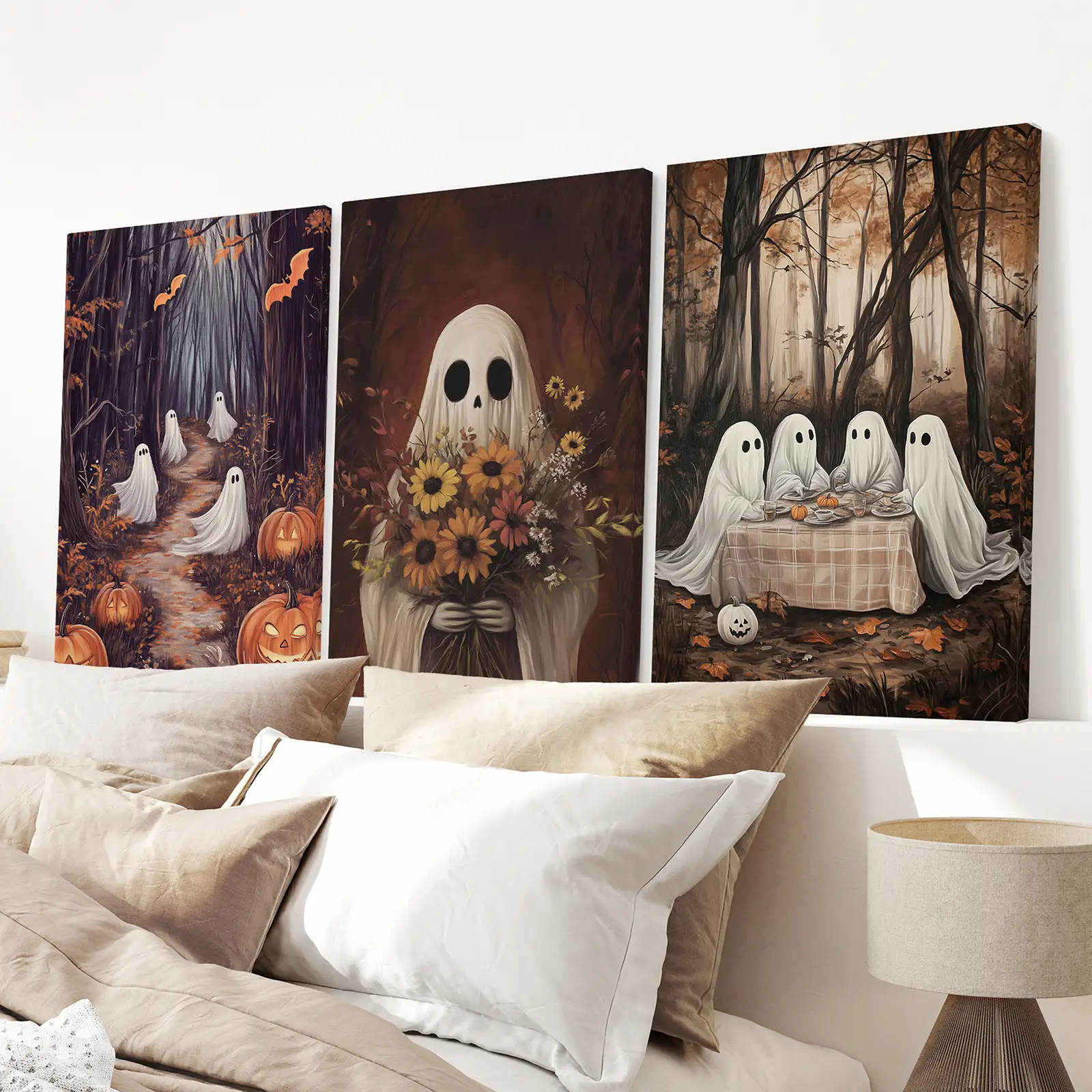 Charming and Spooky Art for Fall Season Poster - Image 5