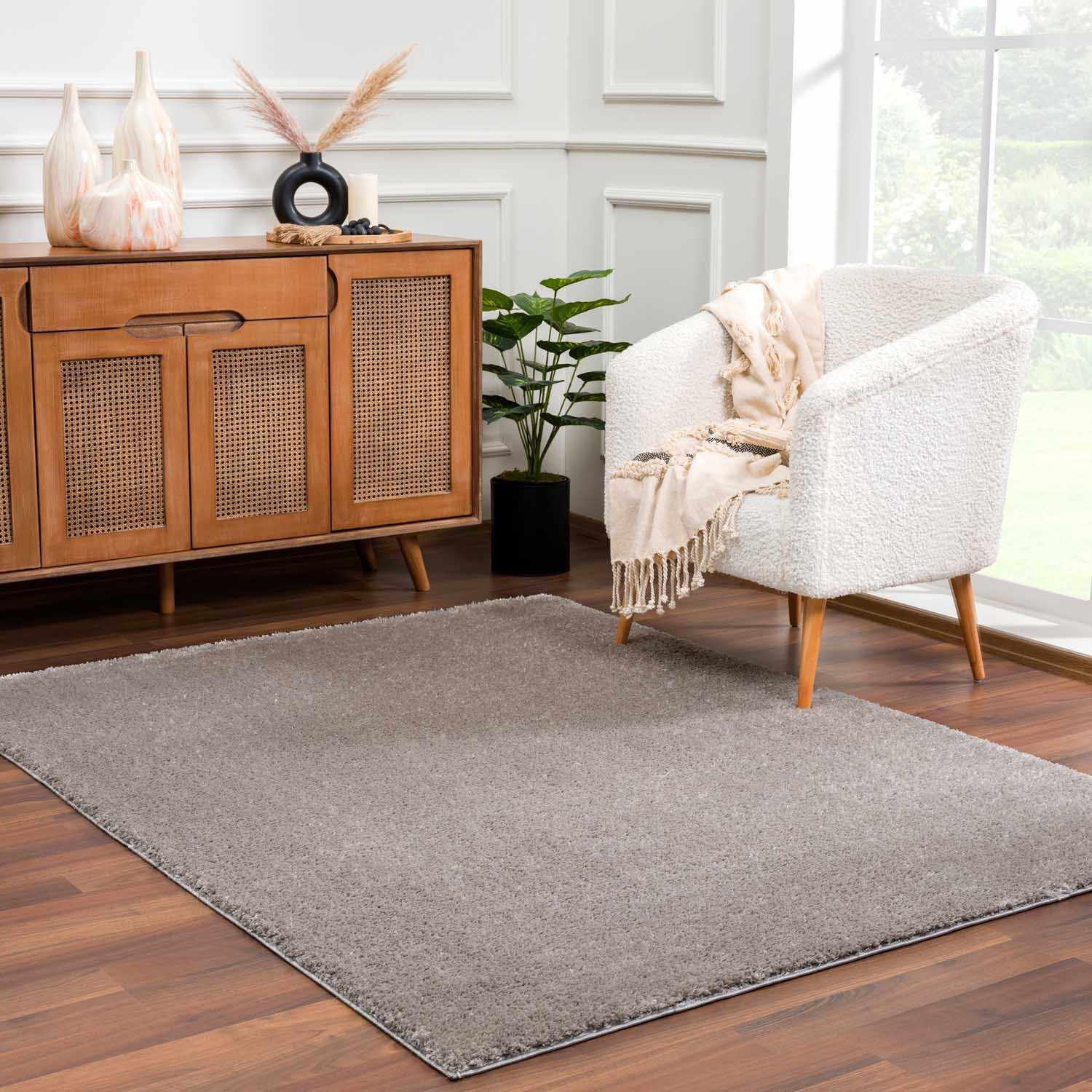 Charven Charcoal Subtle Wavy Abstract Modern Minimalist Polyester Machine Woven Area Rug - Image 12