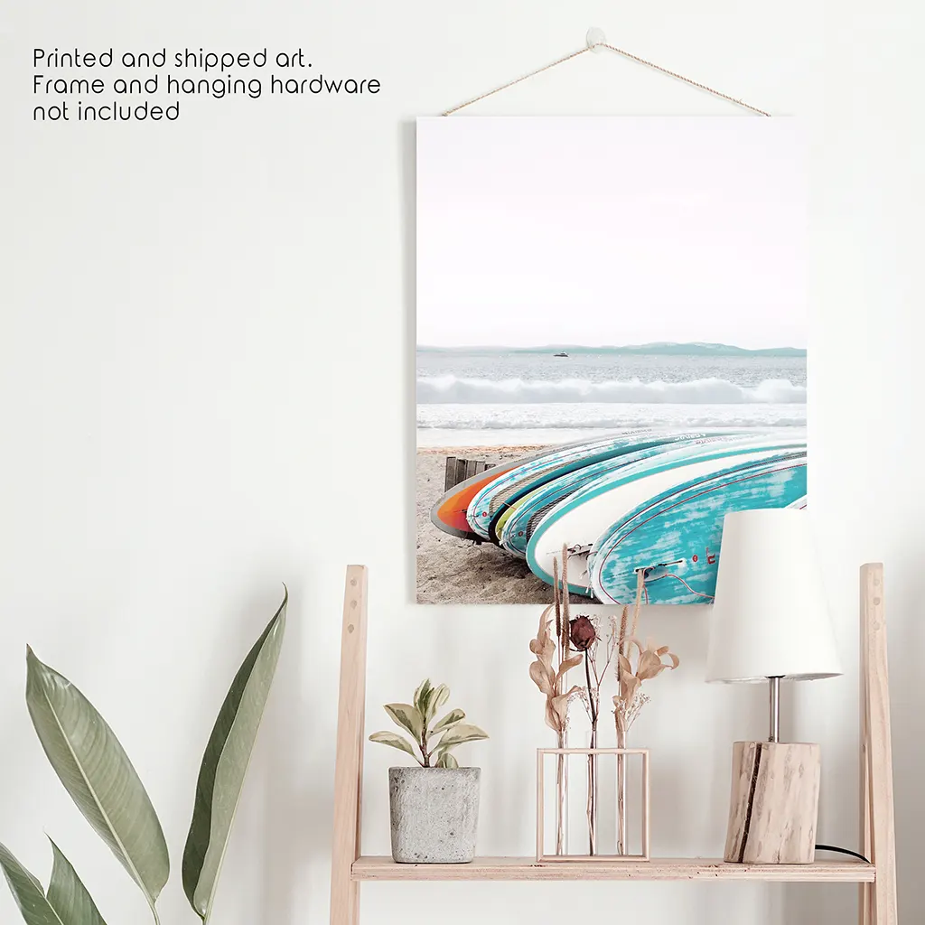 Colored Surfboards on The Beach. Ocean Surfing Print - Image 10